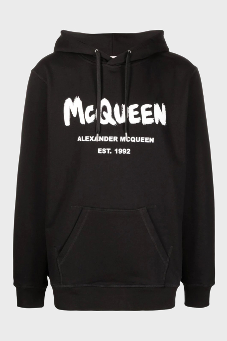 Mcqueen Baskılı % 100 Pamuk Kapüşonlu Oversize Erkek Sweat