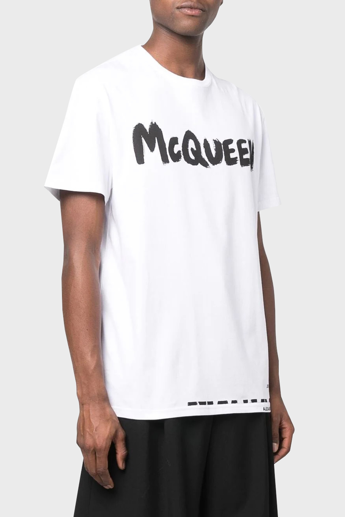 Mcqueen Baskılı Pamuklu Bisiklet Yaka Regular Fit Erkek T Shirt 622104QTZ57 0900 BEYAZ