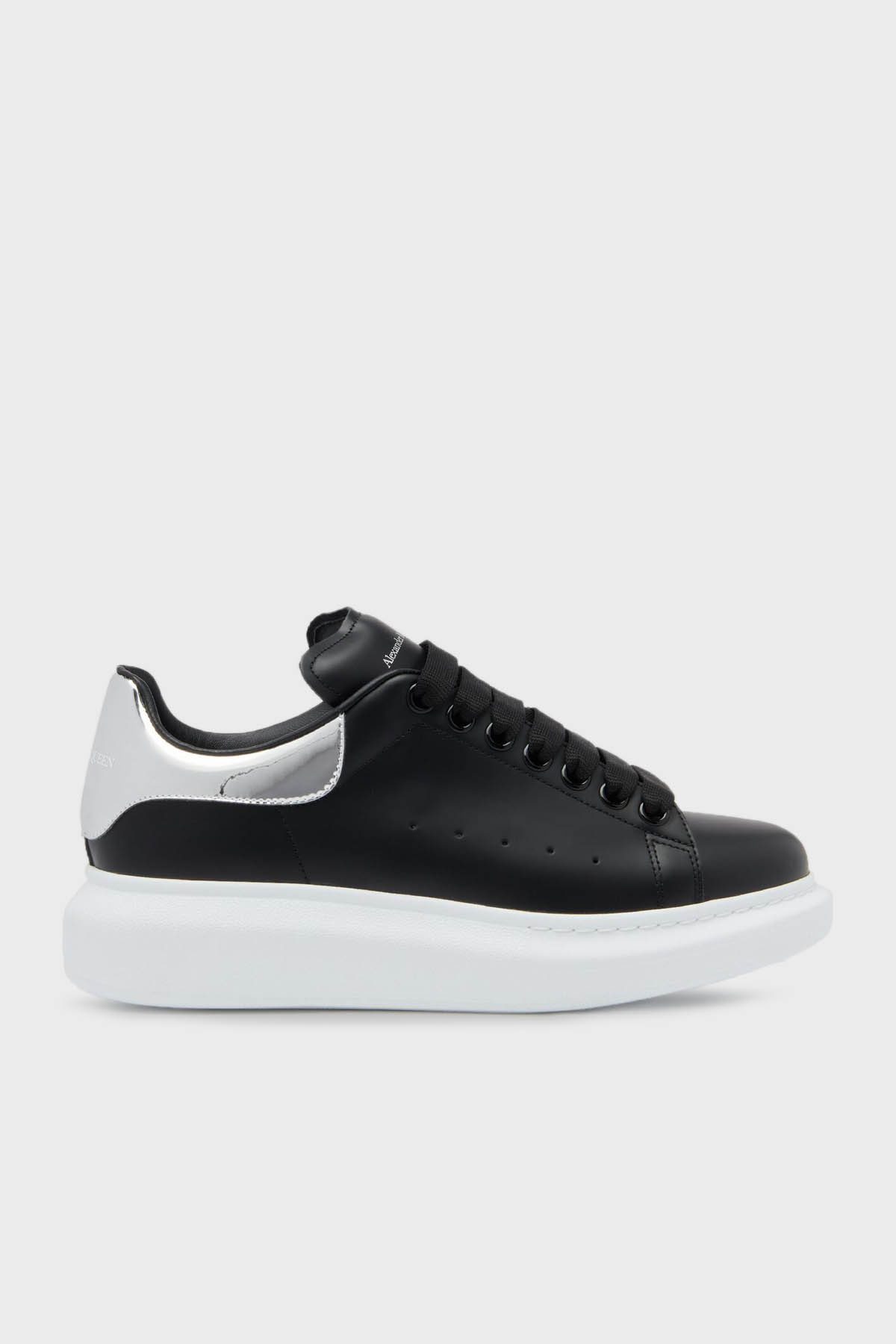 Mcqueen Hakiki Deri Sneaker Kadın Ayakkabı 718232WIEE4 1081 SİYAH-GÜMÜŞ