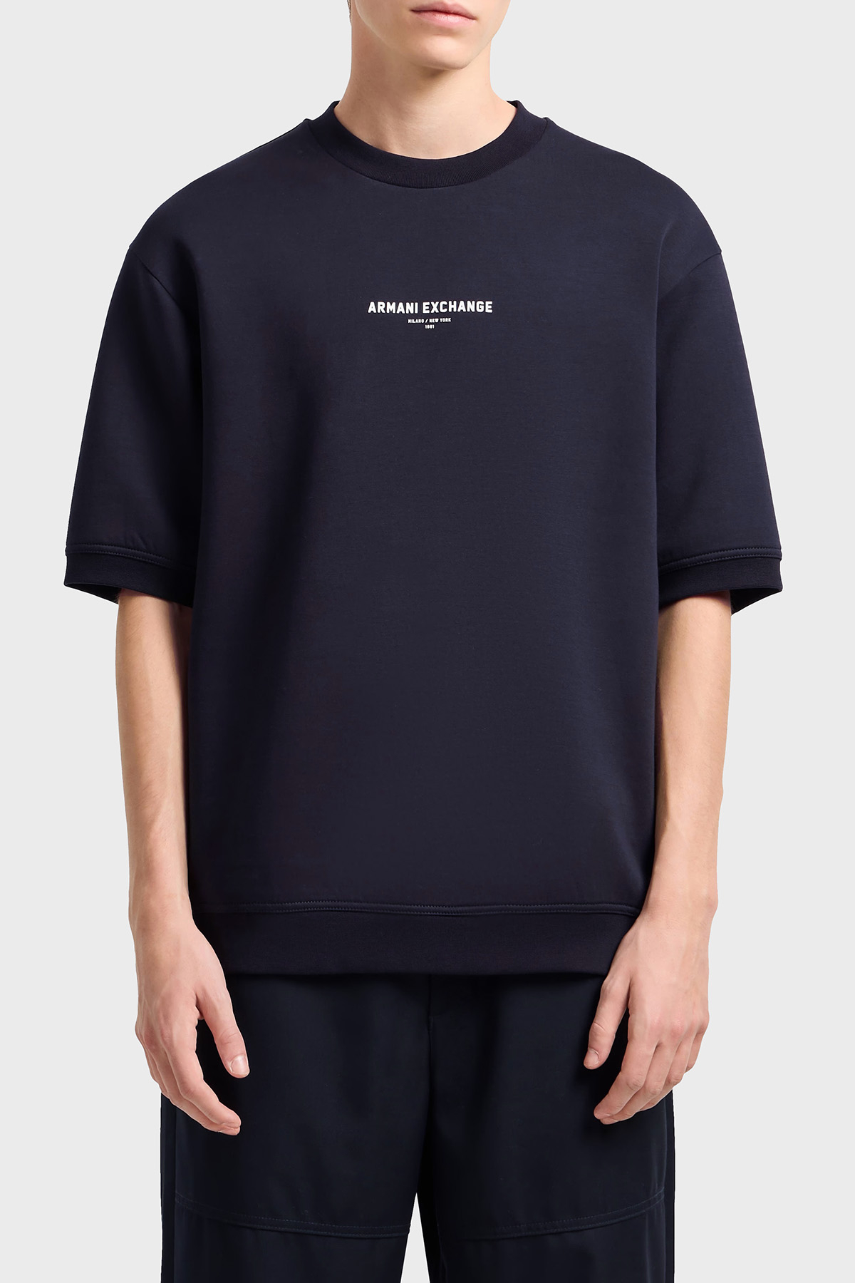 Armani Exchage Streç Pamuklu Regular Fit Bisiklet Yaka Erkek T Shirt XM000290 AF10818 UB101 LACİVERT