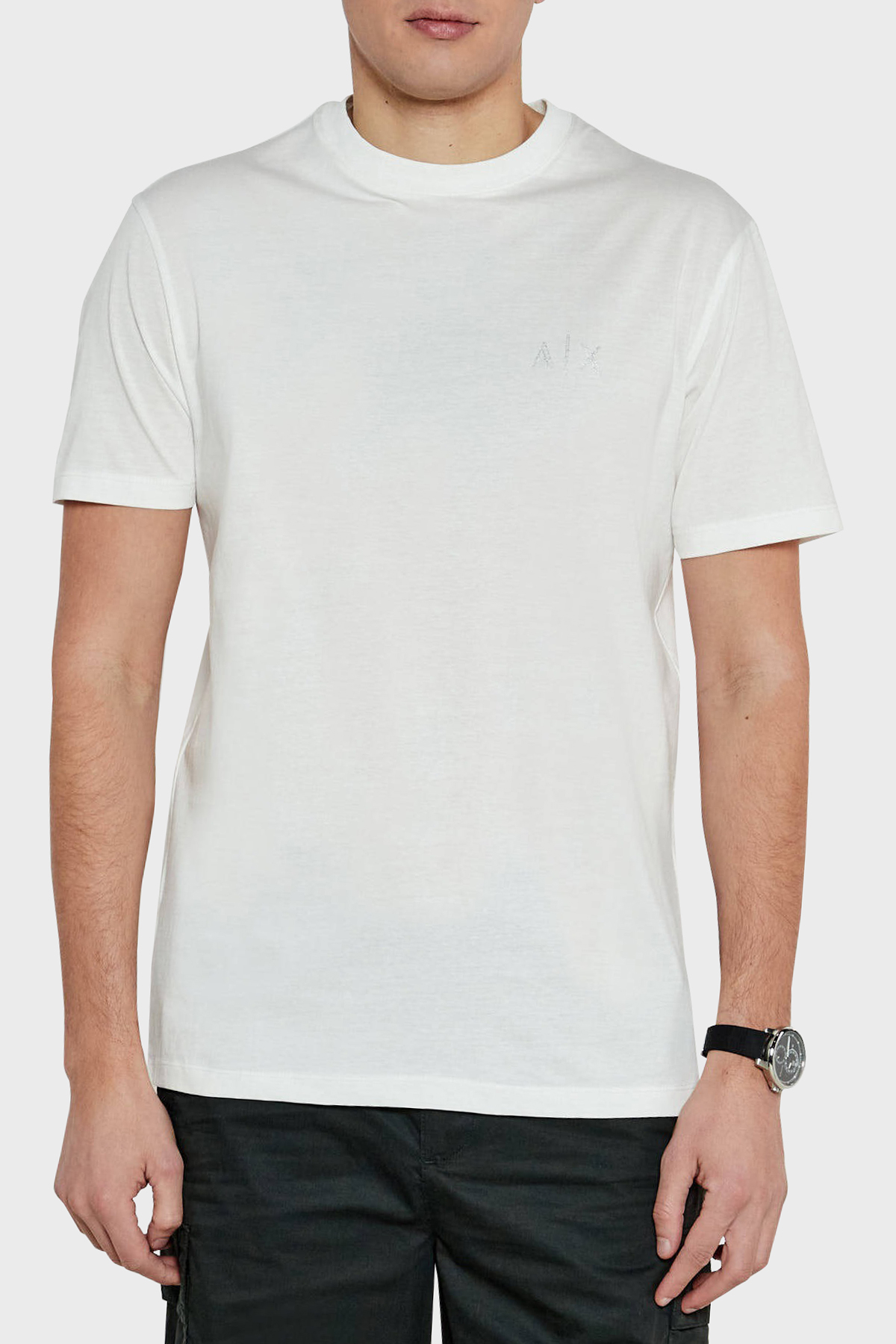 Armani Exchage % 100 Pamuk Regular Fit Bisiklet Yaka Erkek T Shirt XM000327 AF10364 U0009 BEYAZ