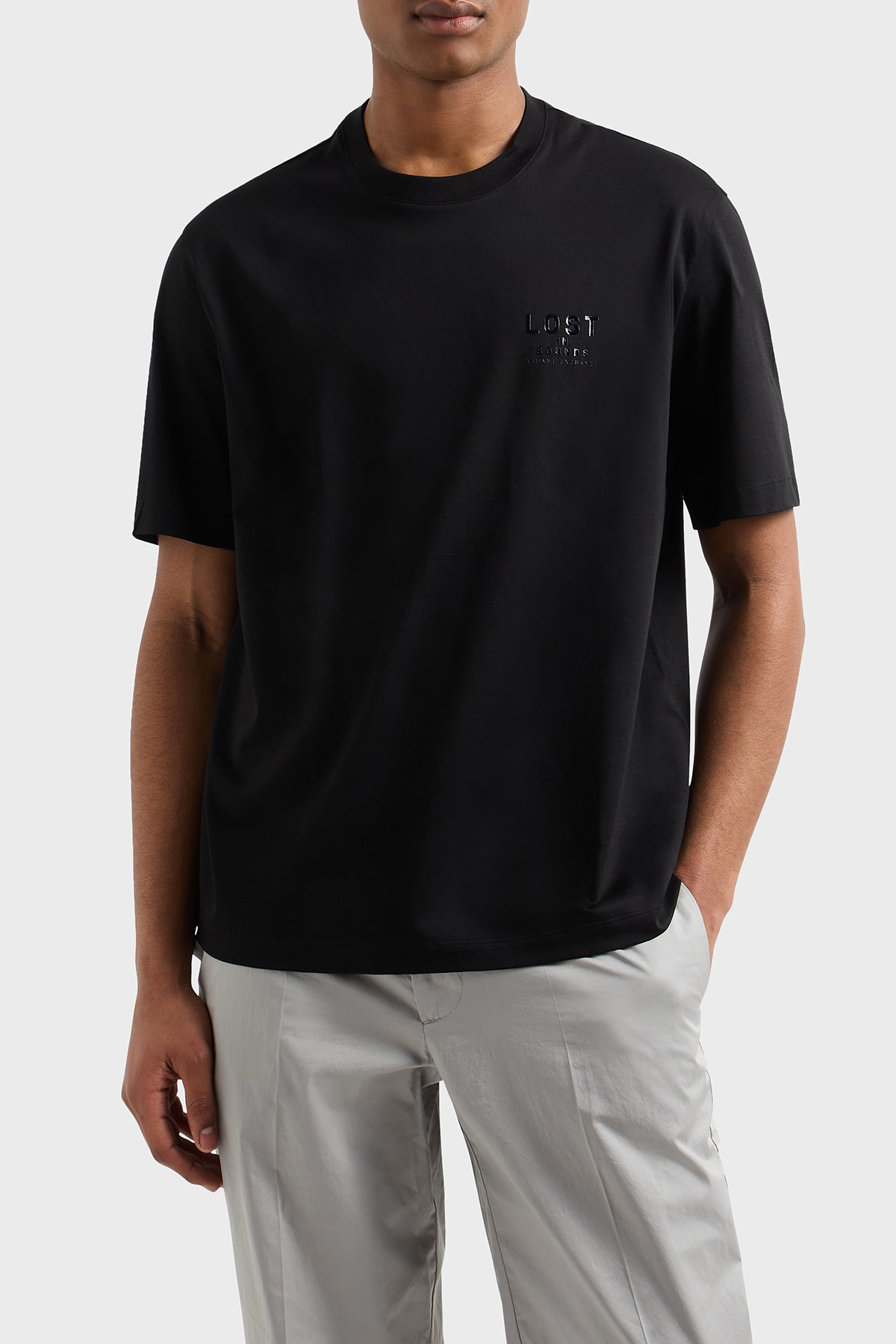 Armani Exchage % 100 Pamuk Regular Fit Bisiklet Yaka Logolu Erkek T Shirt XM000575 AF10364 UC001 SİYAH