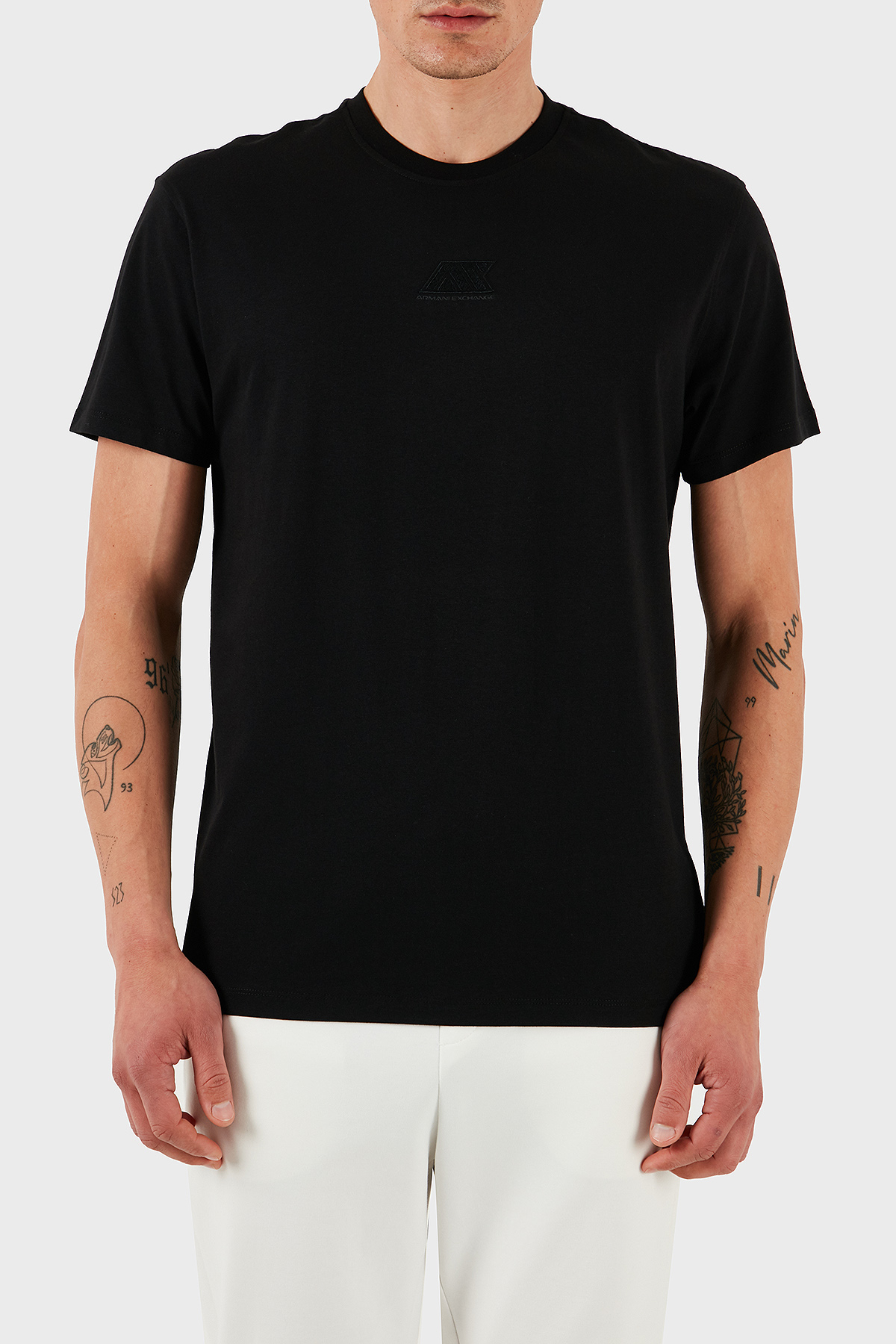 Armani Exchage % 100 Pamuk Regular Fit Bisiklet Yaka Logolu Erkek T Shirt XM000754 AF13106 UC001 SİYAH
