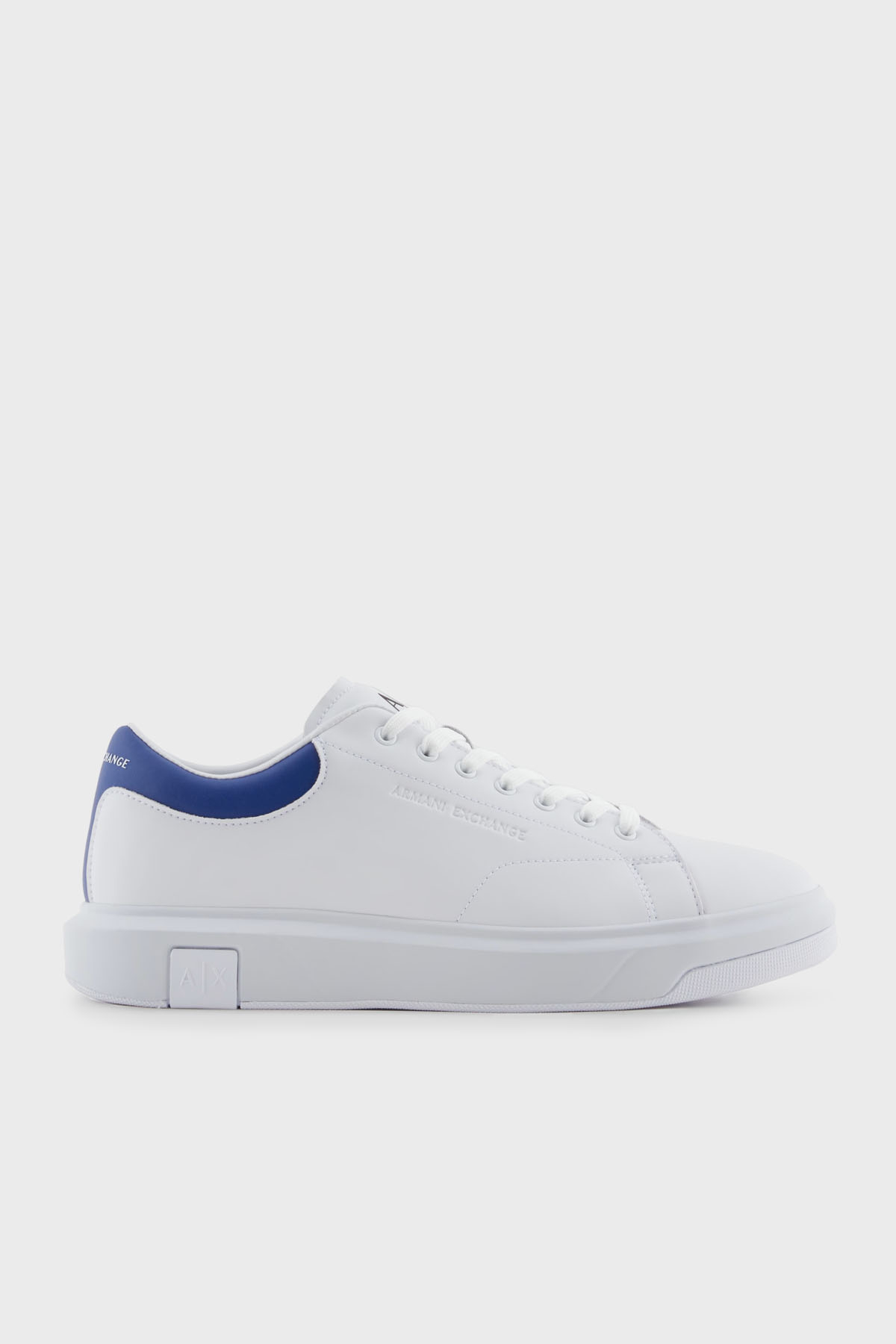 Armani Exchage Logolu Hakiki Deri Sneaker Erkek Ayakkabı XUX123 XV534 U648 BEYAZ-LACİVERT