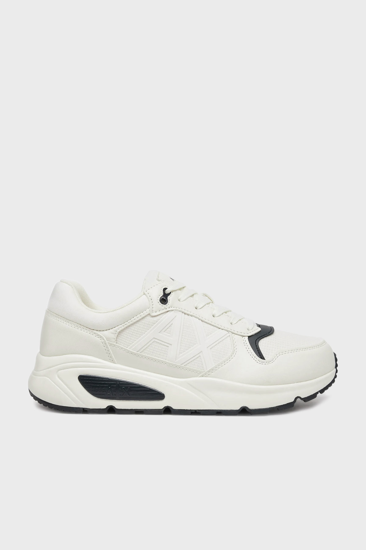 Armani Exchage Logolu Kalın Tabanlı Sneaker Erkek Ayakkabı XUX239 XV909 U384 BEYAZ