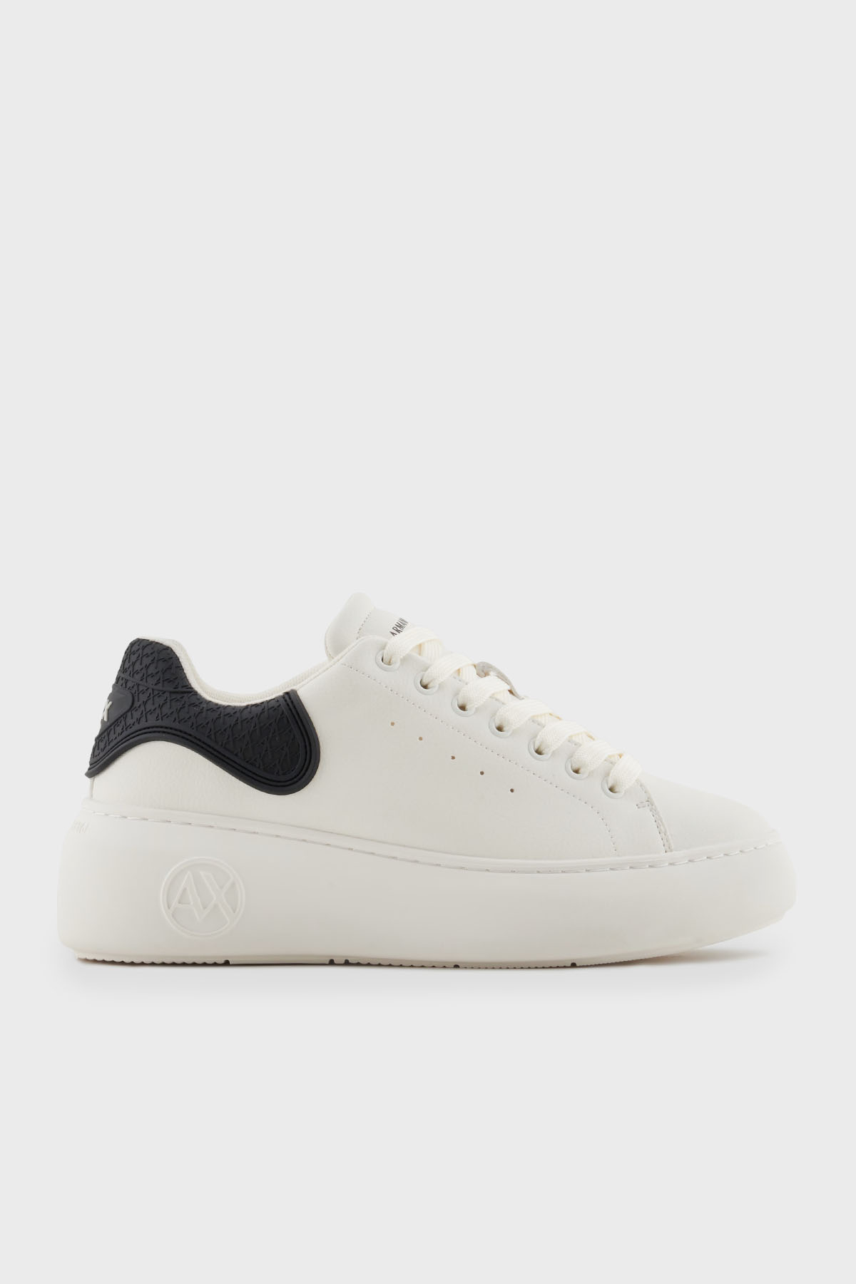 Armani Exchage Logolu Platform Taban Sneaker Kadın Ayakkabı XDX188 XV937 N480 BEYAZ-SİYAH