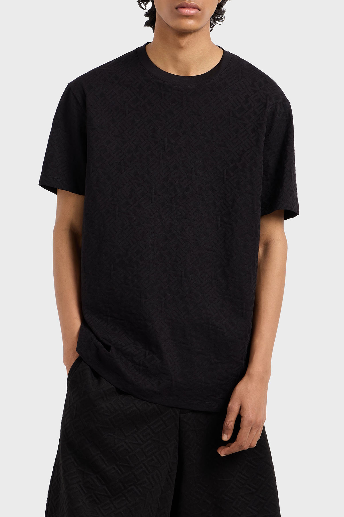 Armani Exchage Pamuklu Kabartmalı Logo Baskılı Regular Fit Bisiklet Yaka Erkek T Shirt XM000478 AF10337 FC013 SİYAH