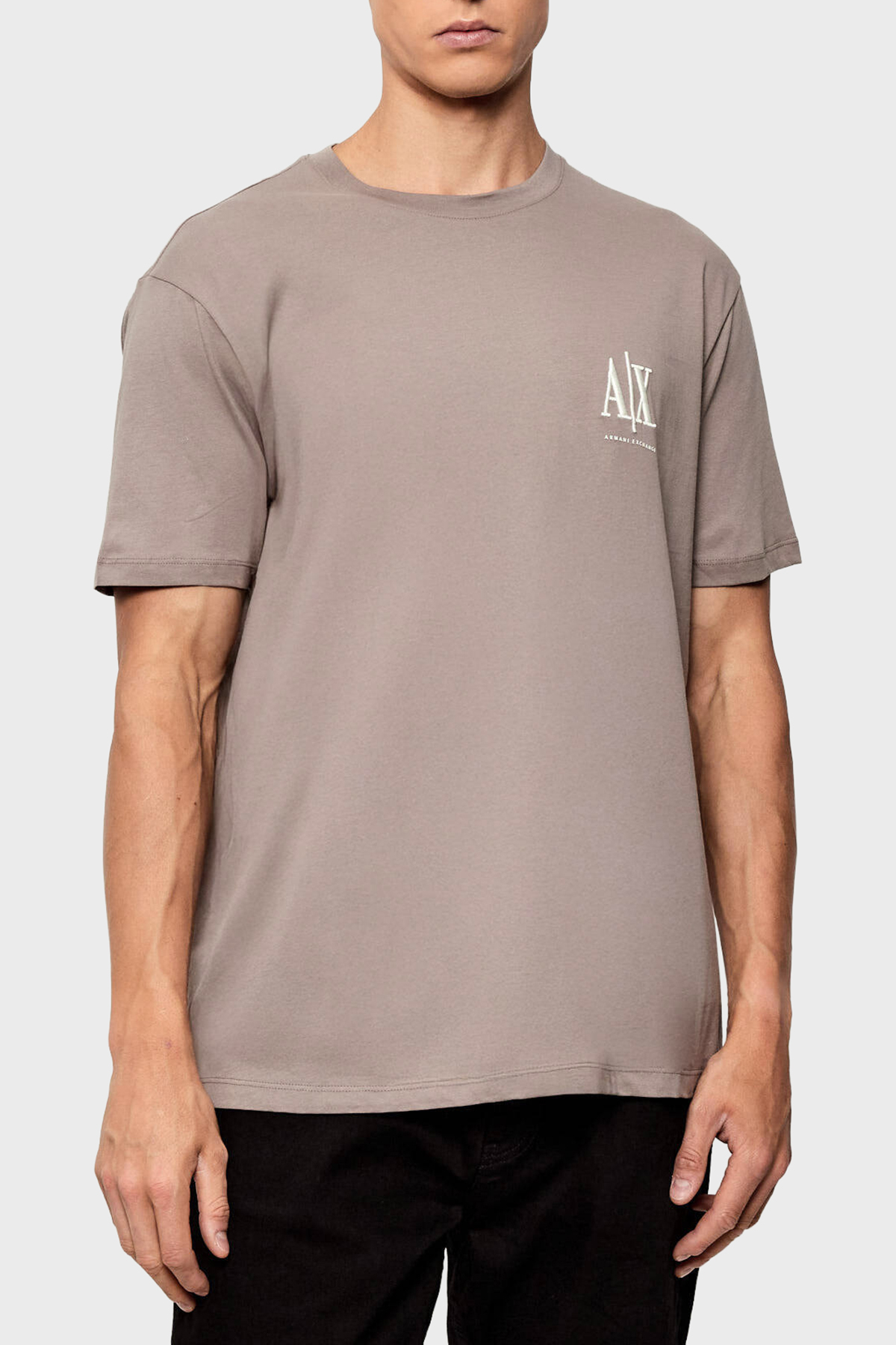 Armani Exchange % 100 Pamuk Regular Fit Bisiklet Yaka Erkek T Shirt XM000365 AF12308 U6107 TOPRAK