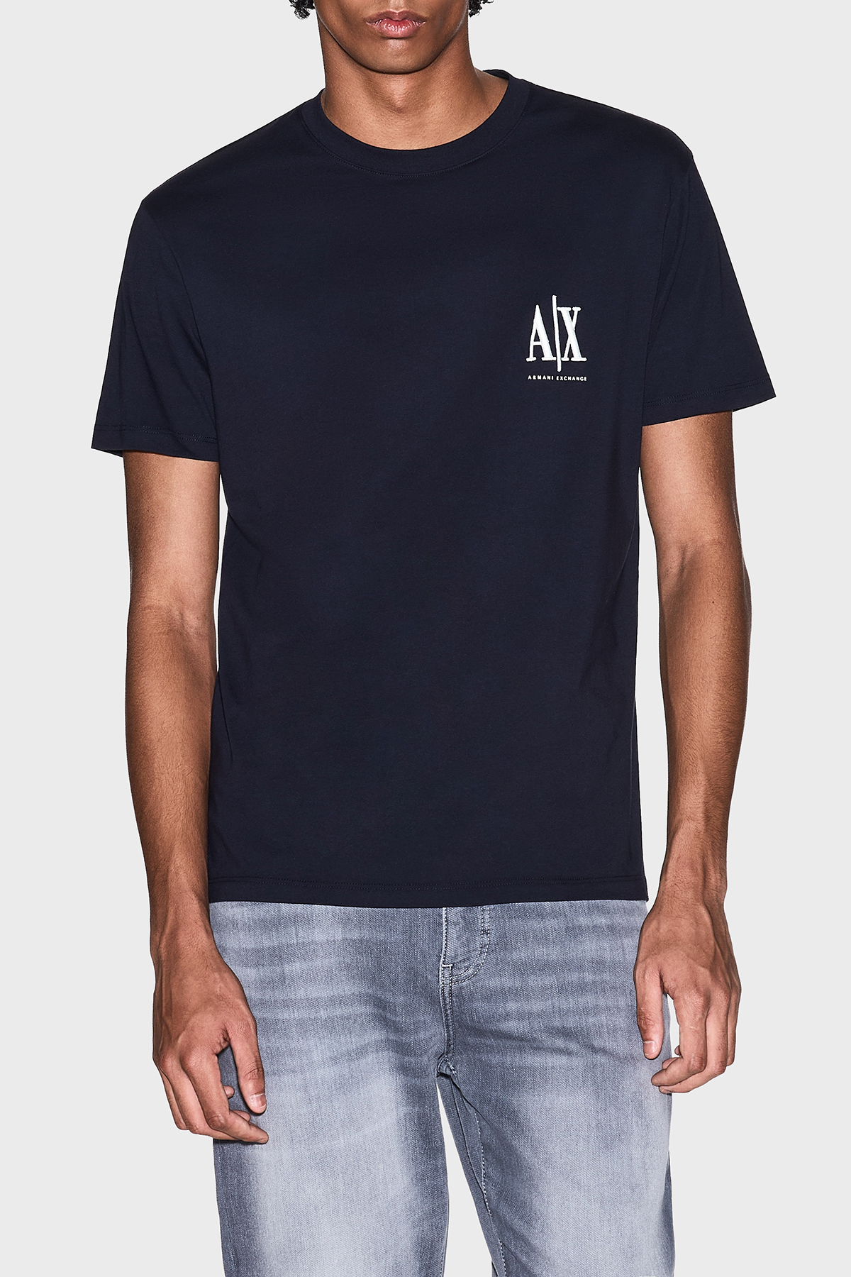 Armani Exchange % 100 Pamuk Regular Fit Bisiklet Yaka Erkek T Shirt XM000365 AF12308 UB101 LACİVERT