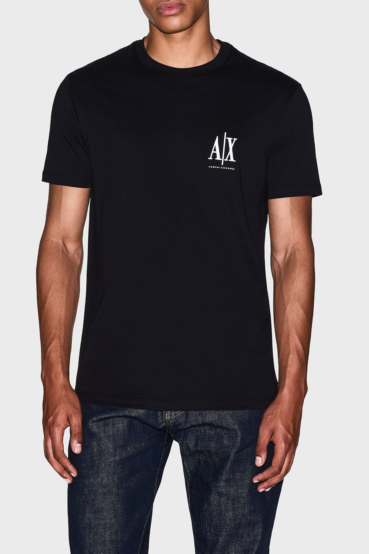 Armani Exchange % 100 Pamuk Regular Fit Bisiklet Yaka Erkek T Shirt XM000365 AF12308 UC001 SİYAH
