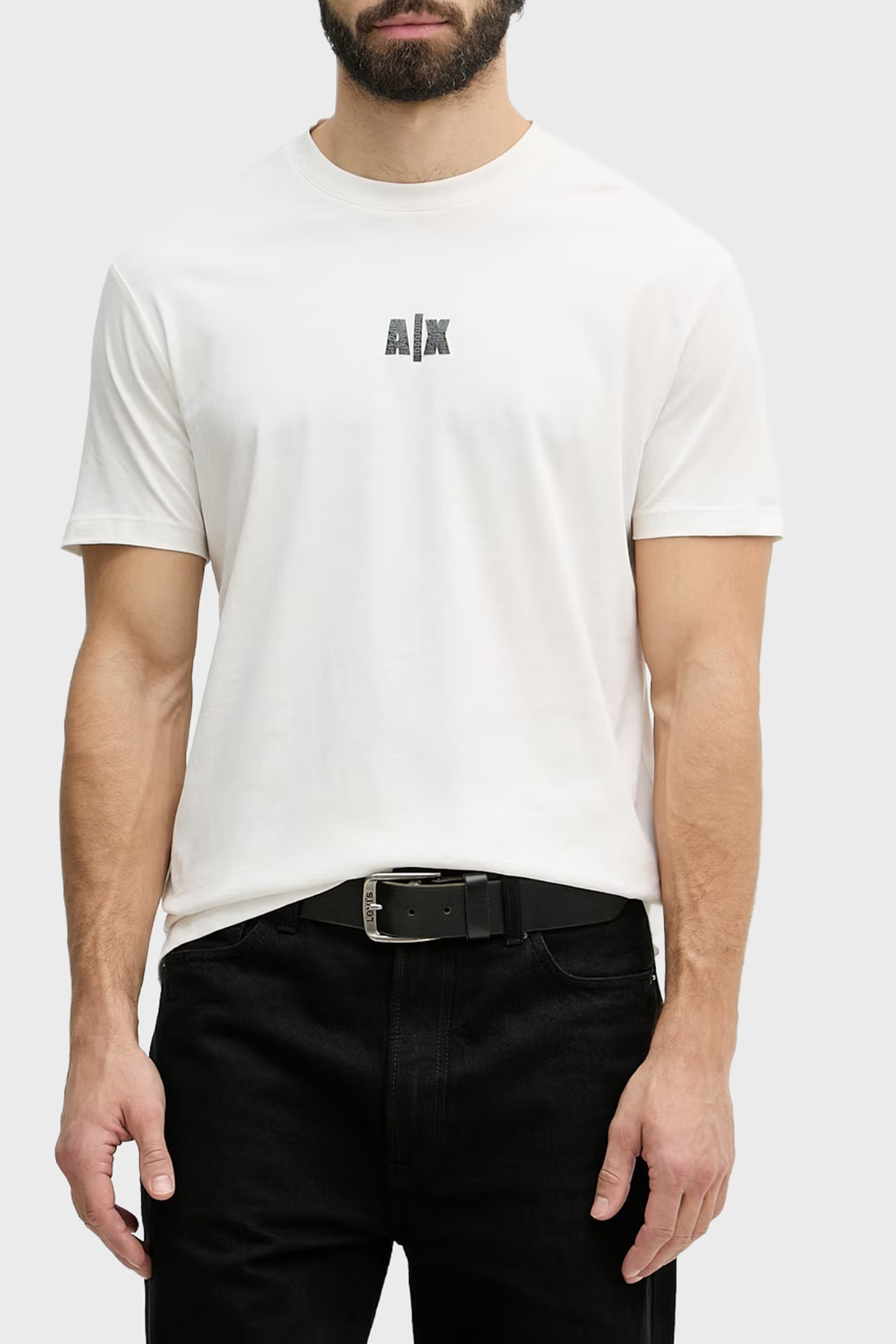 Armani Exchange % 100 Pamuk Regular Fit Bisiklet Yaka Erkek T Shirt XM002509 AF10358 U1074 KREM
