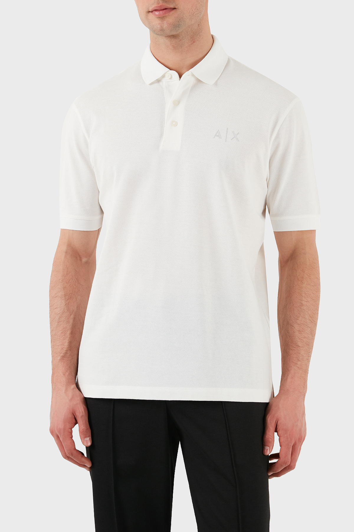 Armani Exchange % 100 Pamuk Regular Fit Erkek Polo Yaka T Shirt XM000330 AF10366 U0009 BEYAZ