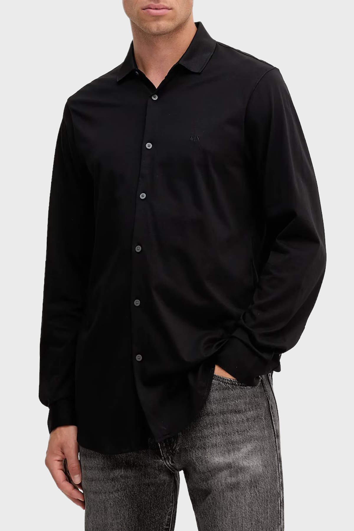 Armani Exchange % 100 Pamuk Regular Fit Klasik Yaka Erkek Gömlek XM001370 AF10364 UC001 SİYAH
