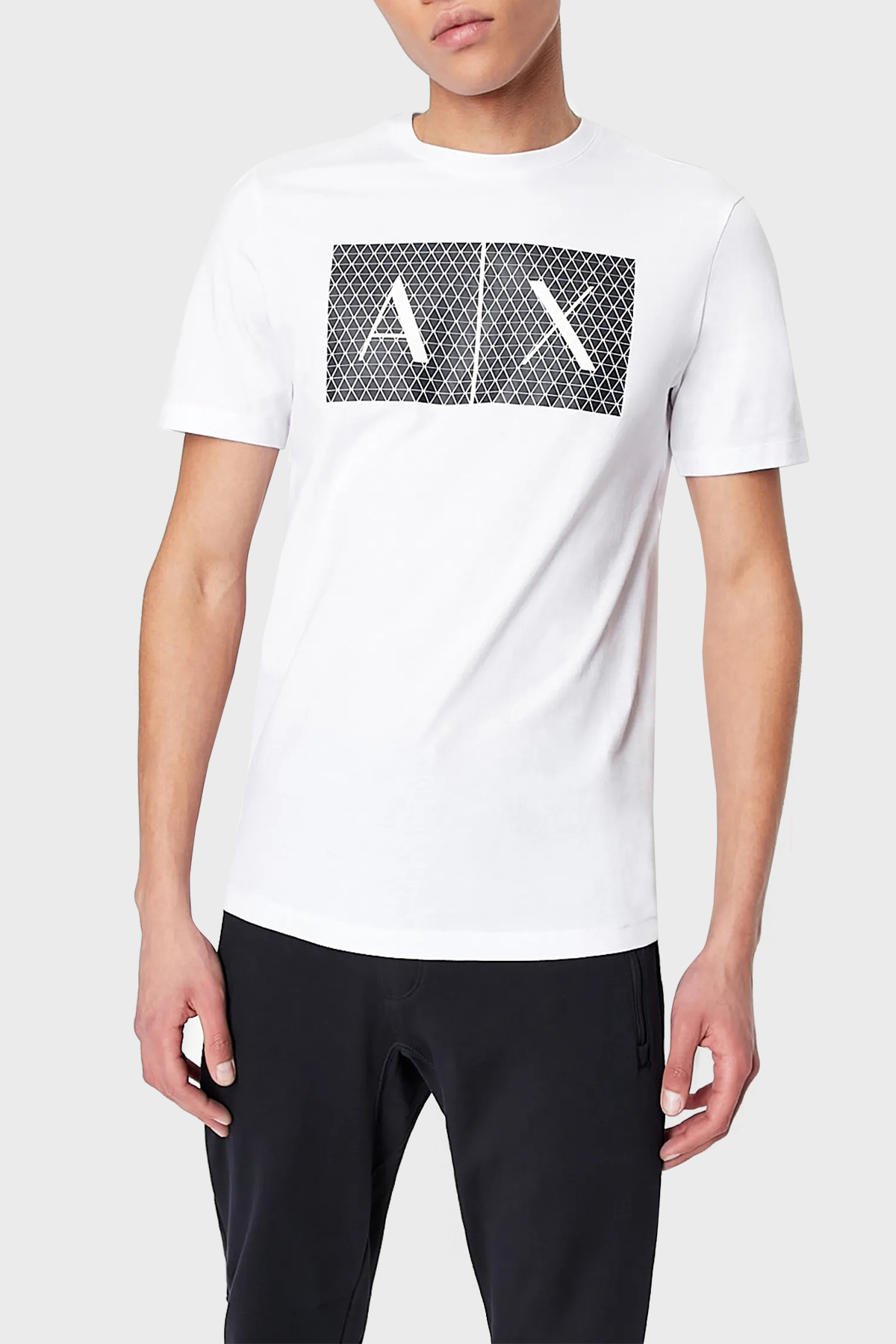 Armani Exchange % 100 Pamuklu Bisiklet Yaka Erkek T Shirt 8NZTCK Z8H4Z 1100 BEYAZ