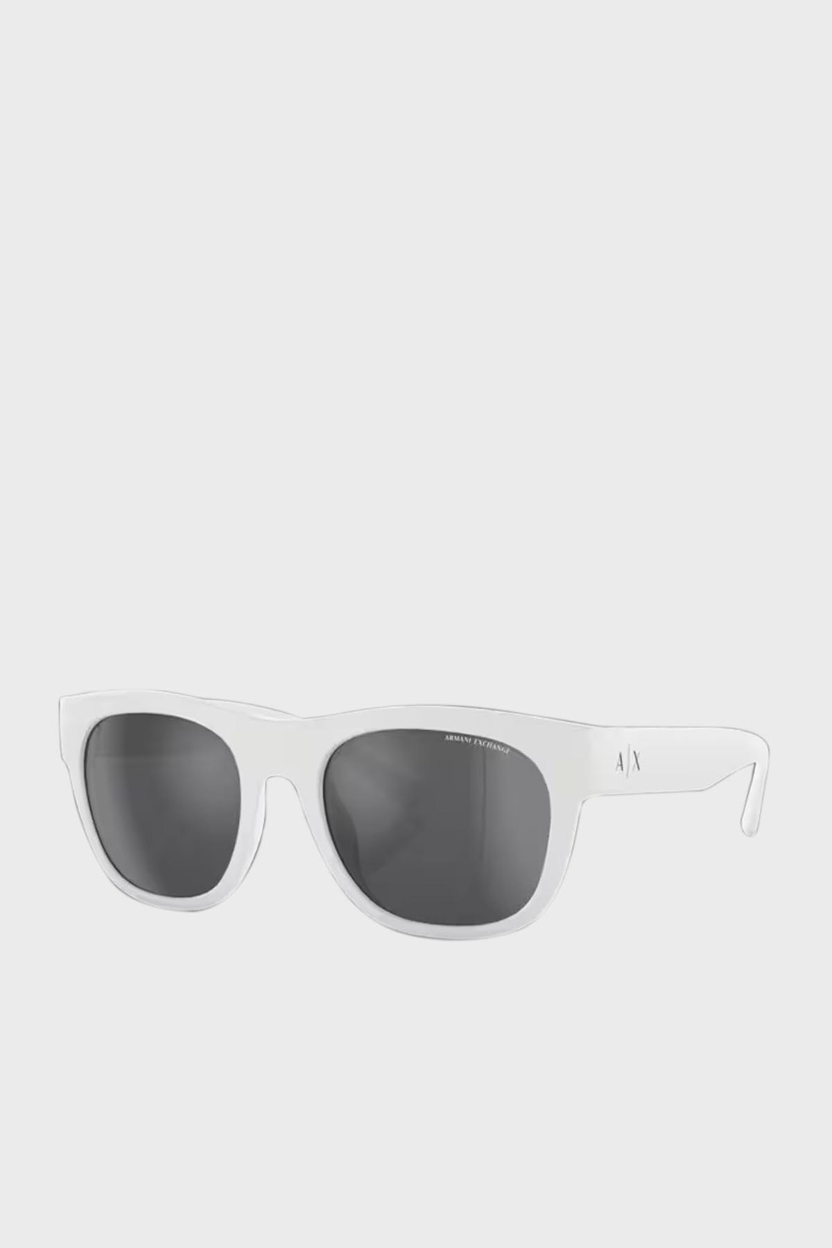 Armani Exchange Aynalı Güneş Erkek Gözlük 0AX4128SU 83156G 55 Mat Beyaz-Gri Ayna Gümüş