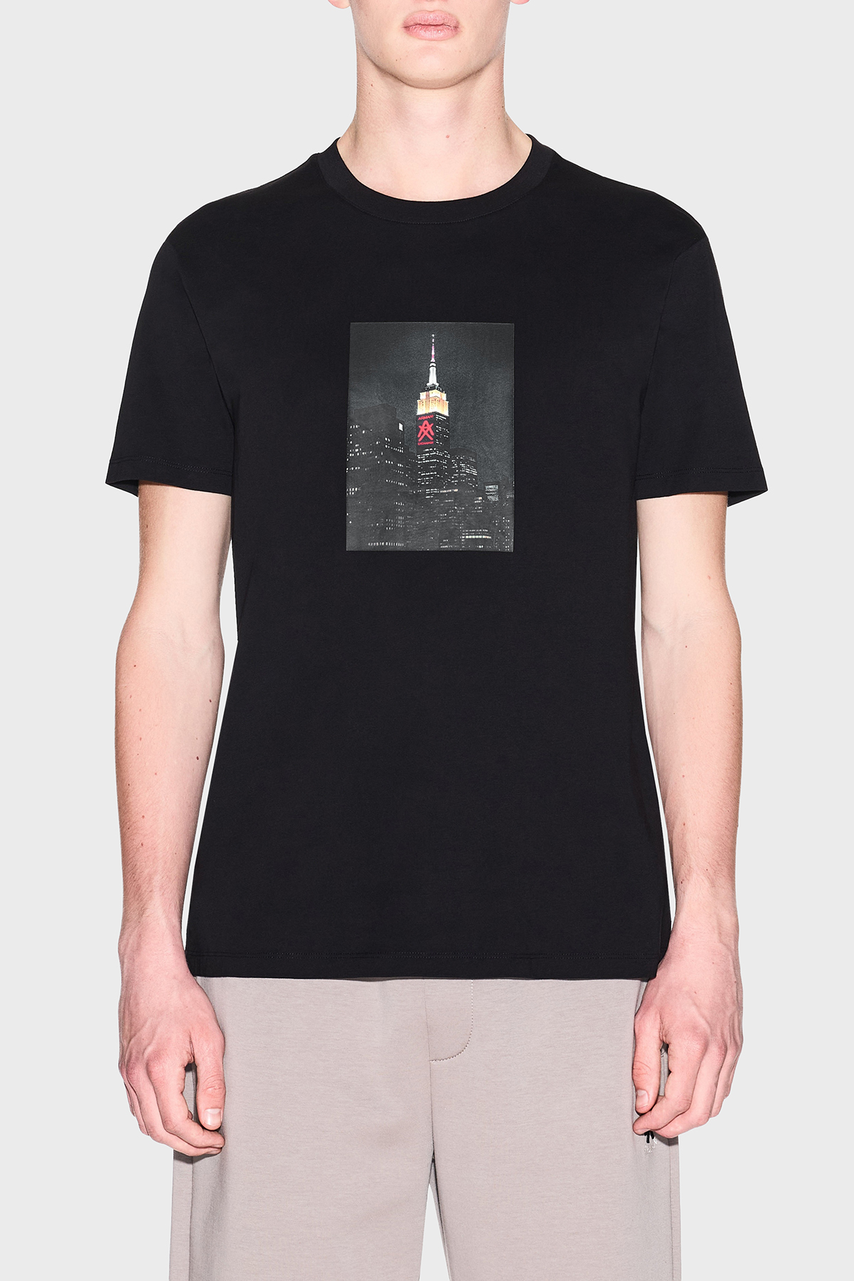 Armani Exchange Baskılı Pamuklu Regular Fit Bisiklet Yaka Erkek T Shirt XM002214 AF10356 UC001 SİYAH
