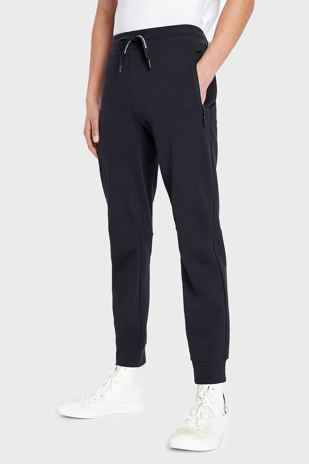 Armani Exchange % 100 Pamuklu Regular Fit Jogger Spor Erkek Pantolon 8NZP73 ZJKRZ 1510 LACİVERT