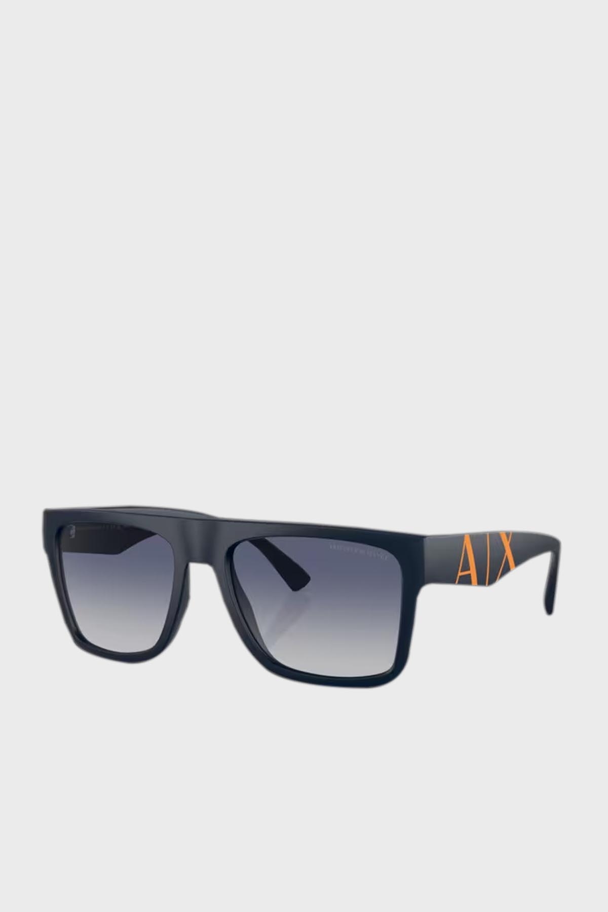 Armani Exchange Dikdörtgen Güneş Erkek Gözlük 0AX4113S 81814L 55 Mat Mavi-Degrade Mavi