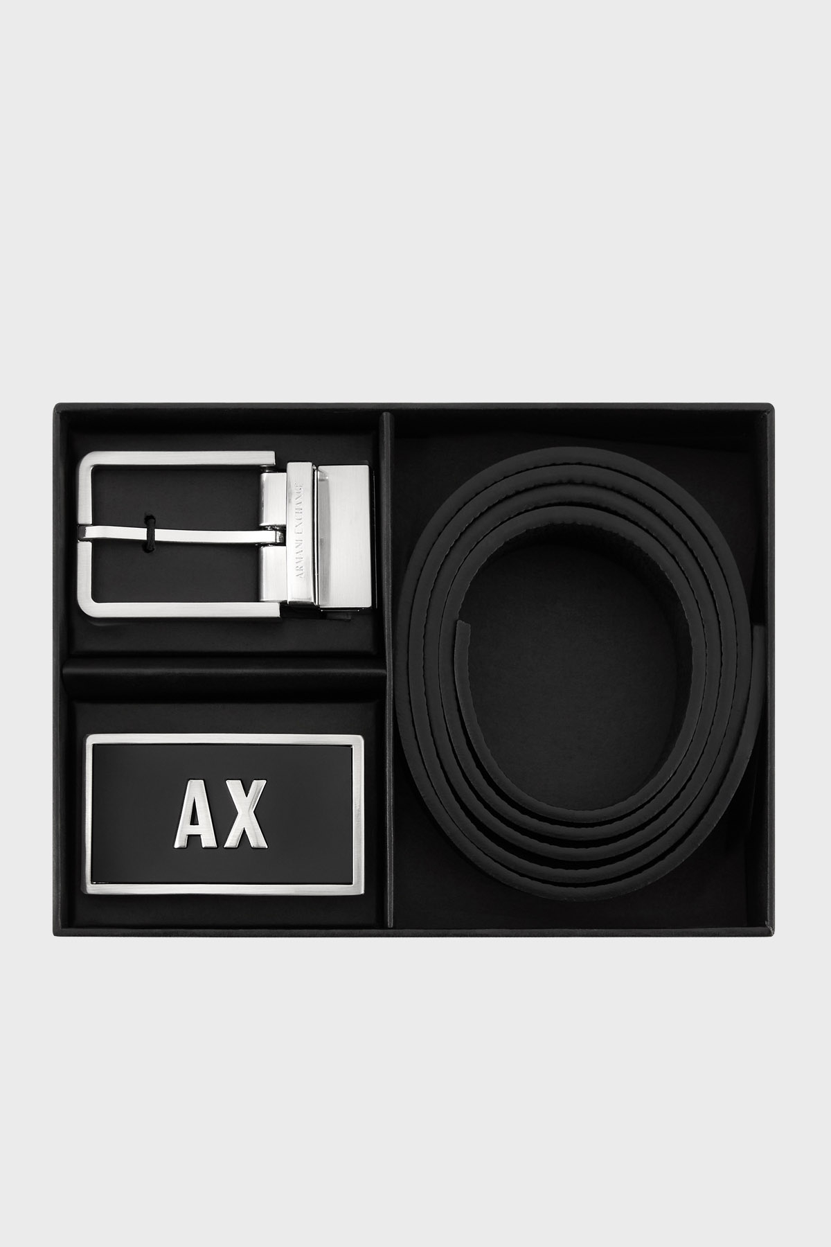 Armani Exchange Hakiki Deri Çift Tokalı Erkek Kemer XM000185 AF11958 MC038 SİYAH-LACİVERT