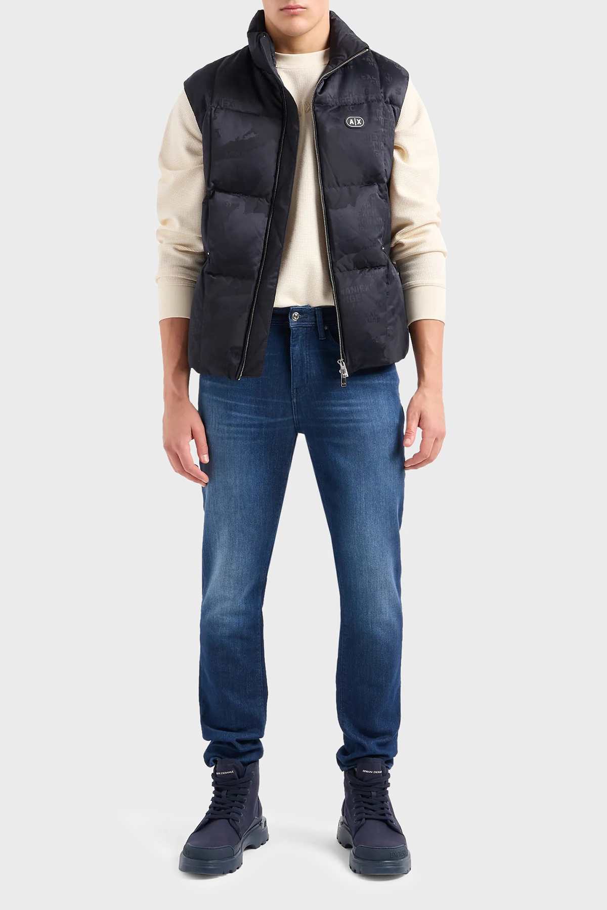 Armani Exchange J14 Normal Bel Slim Fit Jeans Erkek Kot Pantolon 3DZJ14 Z1TTZ 25EX LACİVERT
