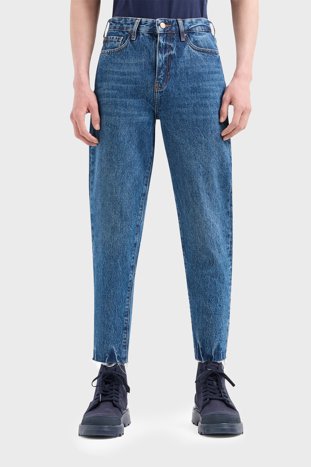 Armani Exchange J16 Pamuklu Boyfriend Jeans Kadın Kot Pantolon 3DYJ16 Y16EZ 1500 MAVİ