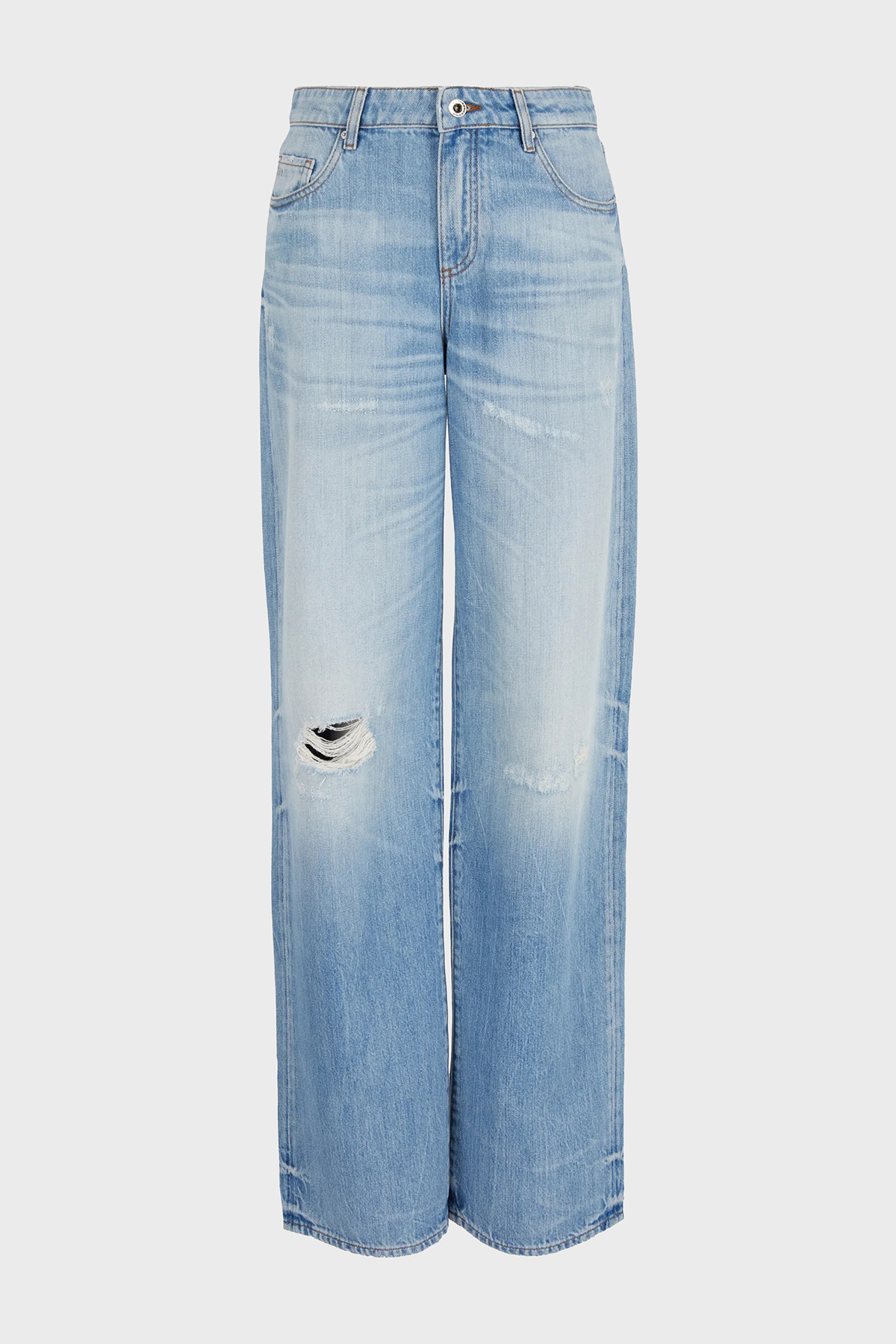 Armani Exchange J52 Relaxed Fit Geniş Paça Jeans Kadın Kot Pantolon 3DYJ52 Y16GZ 05EL AÇIK MAVİ