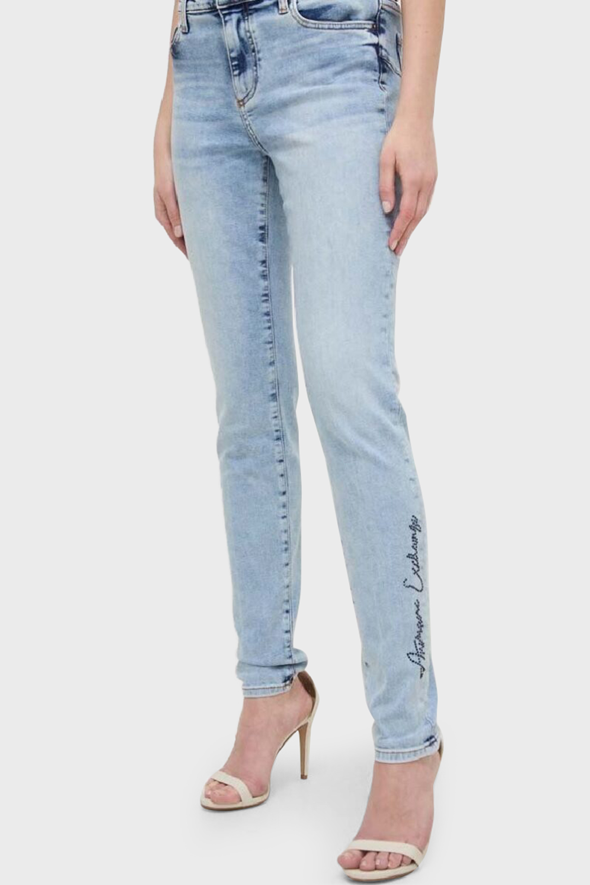 Armani Exchange J69 Normal Bel Slim Fit Jeans Kadın Kot Pantolon 3DYJ69 Y36DZ 1500 MAVİ