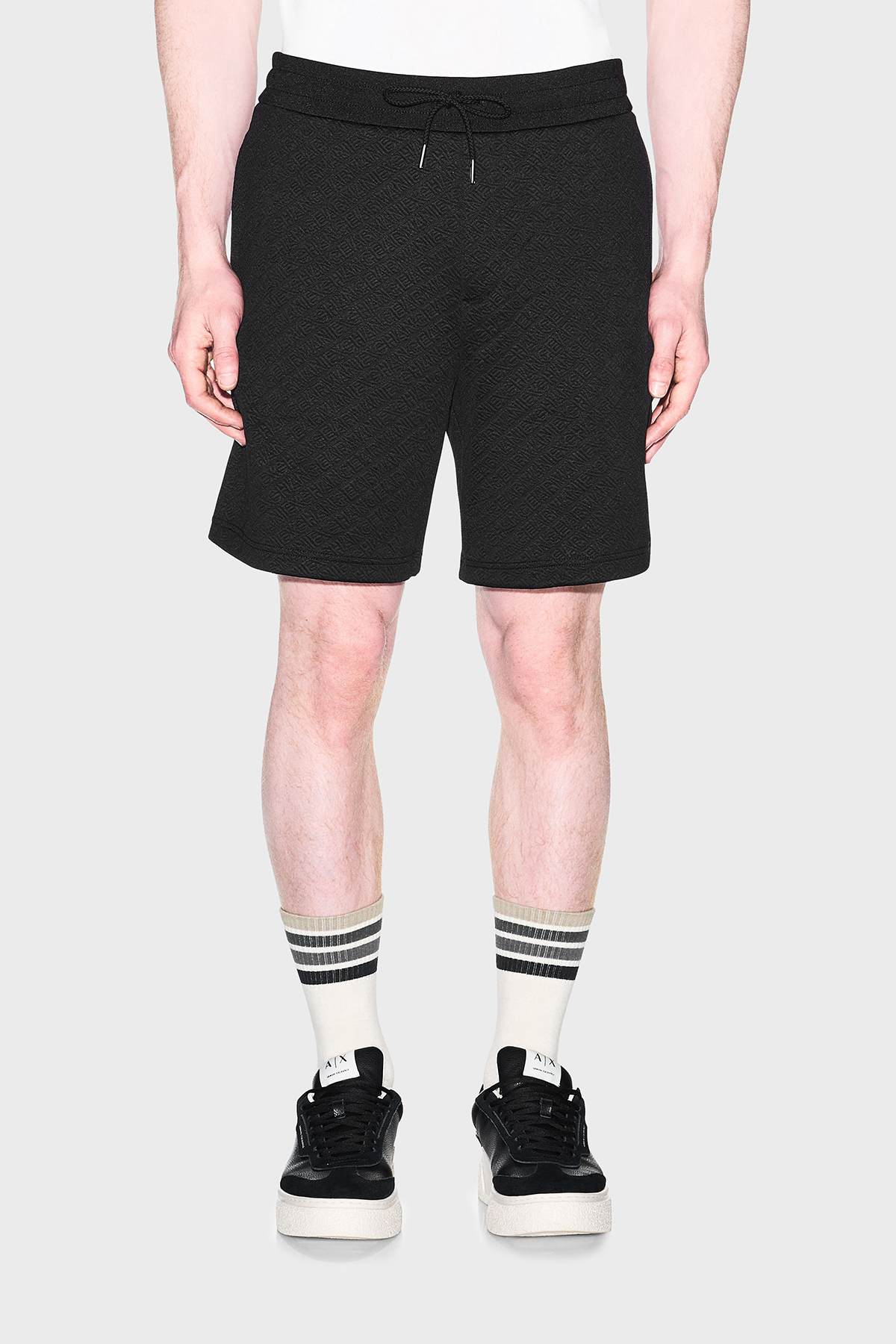 Armani Exchange Jakarlı Belden Bağlamalı Bermuda Erkek Short XM002345 AF21862 UC001 Siyah