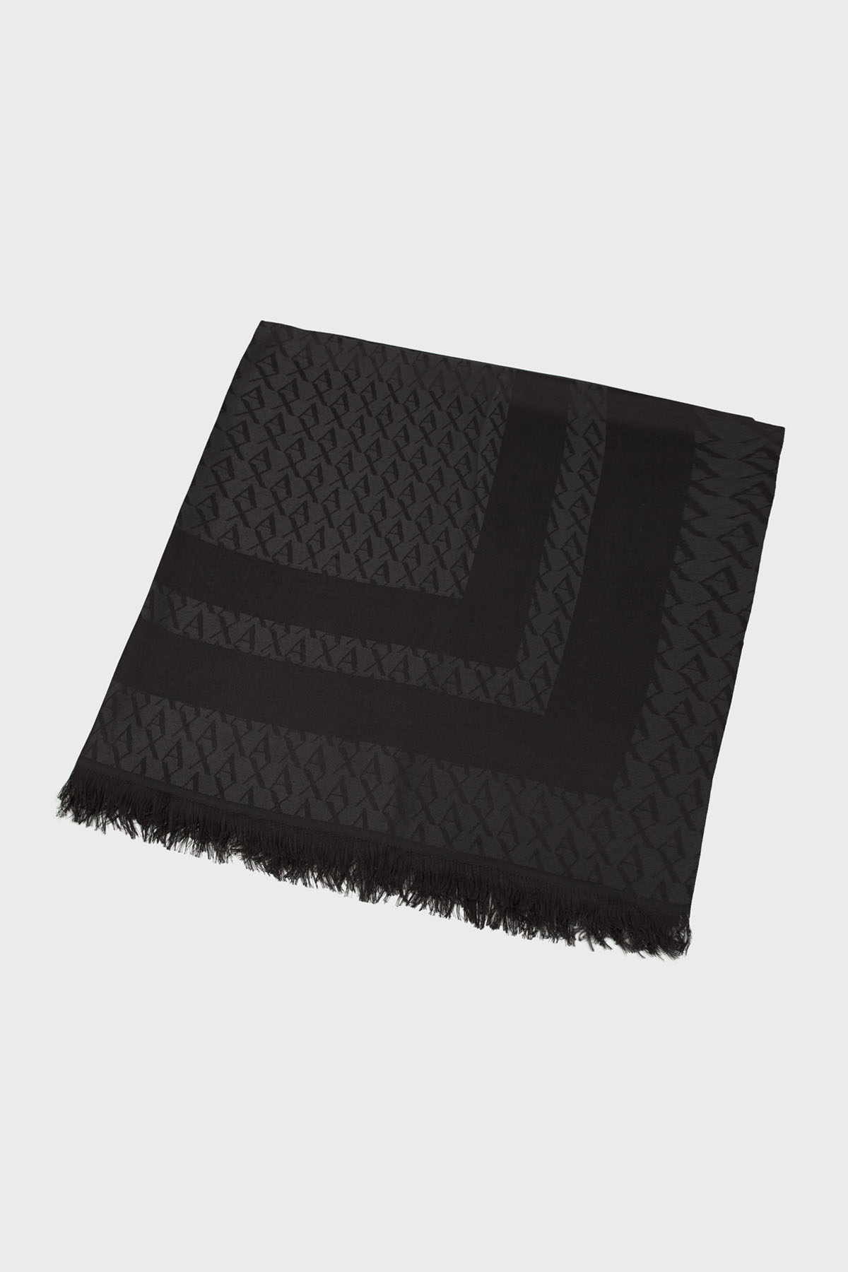 Armani Exchange Jakarlı Logo Baskılı 85 x 180 cm Çift Taraflı Kadın Şal XW001408 AF16977 FC026 SİYAH