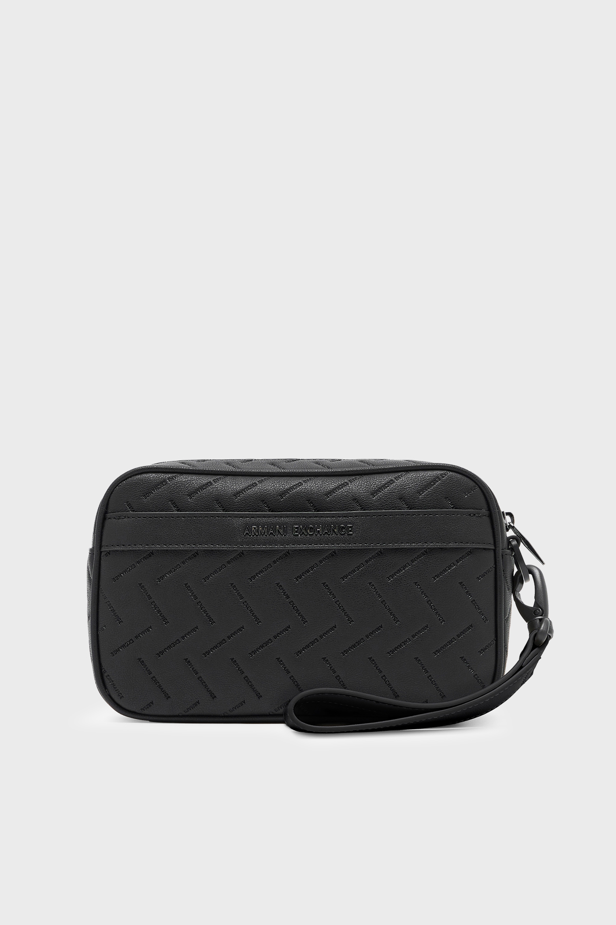 Armani Exchange Kabartma Logolu Çıkarılabilir Bilek Askılı Erkek Çanta XM002600 AF22652 UC001 SİYAH