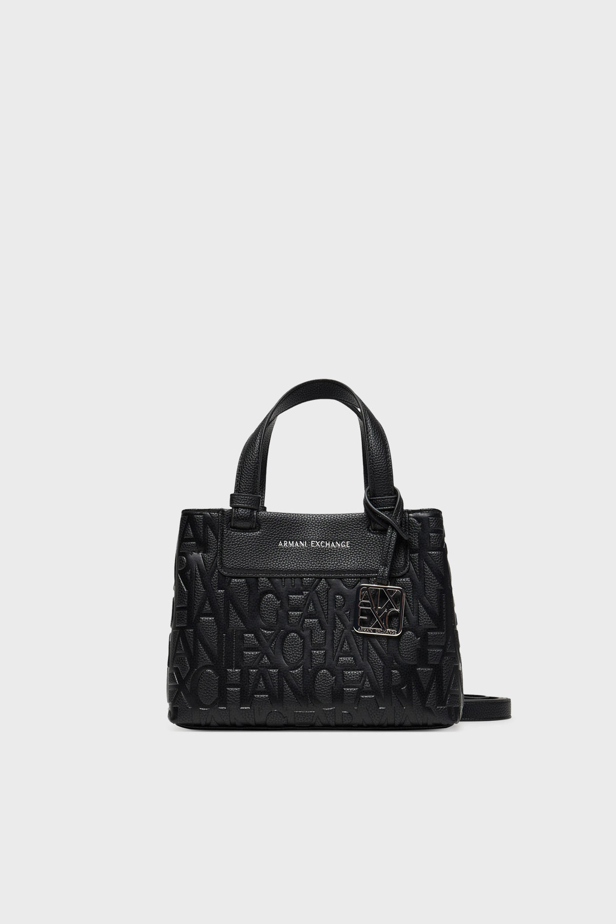 Armani Exchange Kabartmalı Logo Baskılı Çıkarılabilir Askılı Small Kadın Çanta XW001576 AF15774 UC001 SİYAH