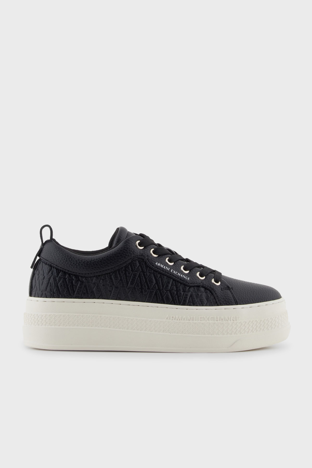 Armani Exchange Kabartmalı Logolu Platform Taban Sneaker Kadın Ayakkabı XW001630 AF17351 UC001 SİYAH