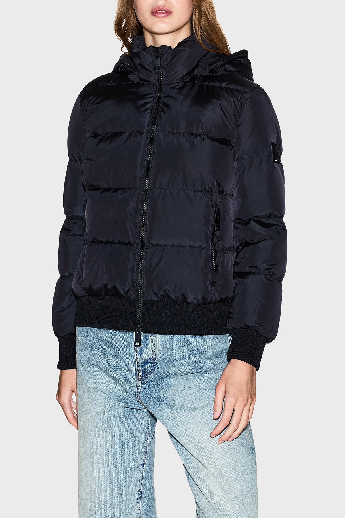Armani Exchange Kapitoneli Regular Fit Çıkarılabilir Kapüşonlu Şişme Kadın Mont XW000228 AF12286 UC001 SİYAH