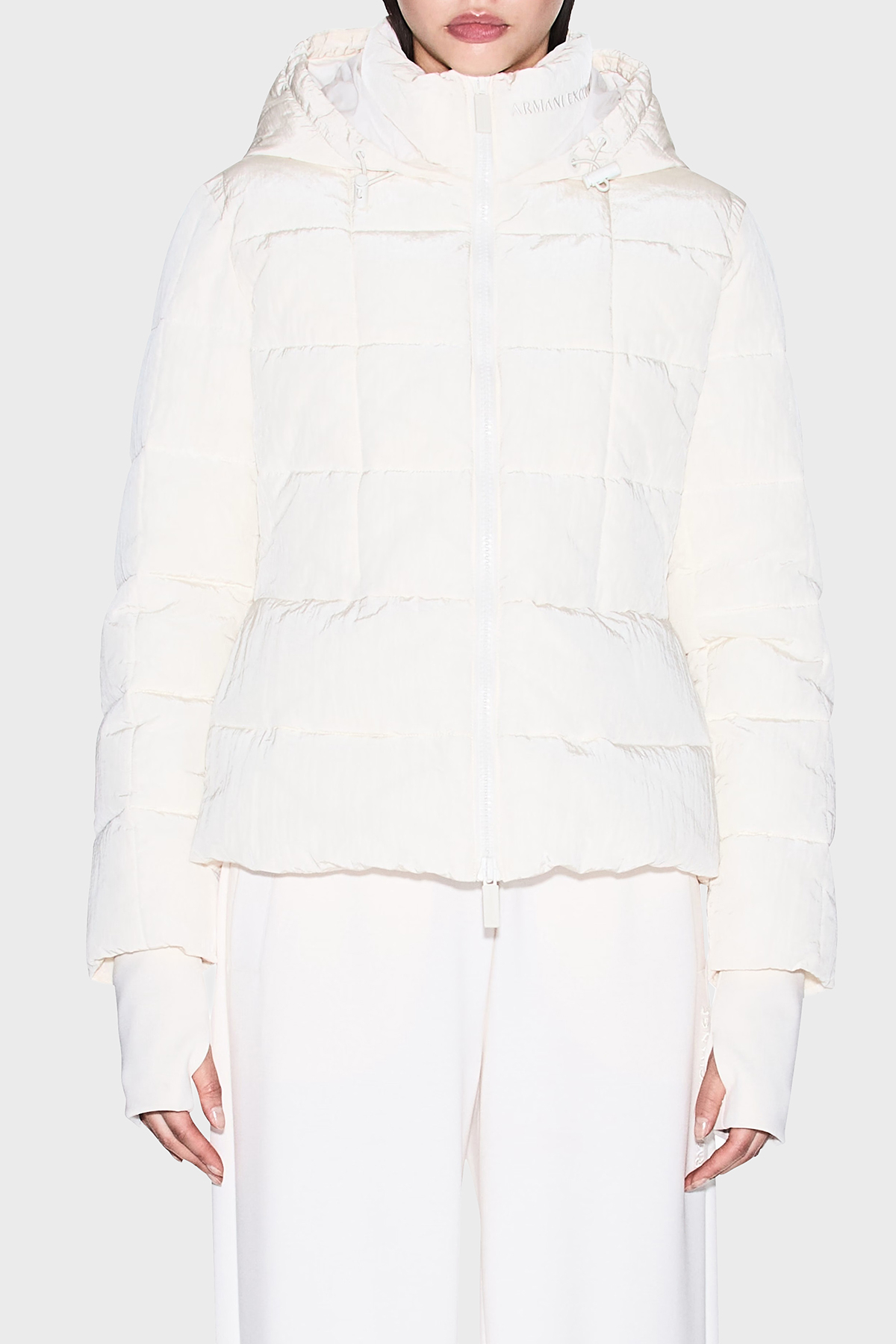 Armani Exchange Kapitoneli Regular Fit Kapüşonlu Kadın Mont XW000650 AF16207 U1003 EKRU