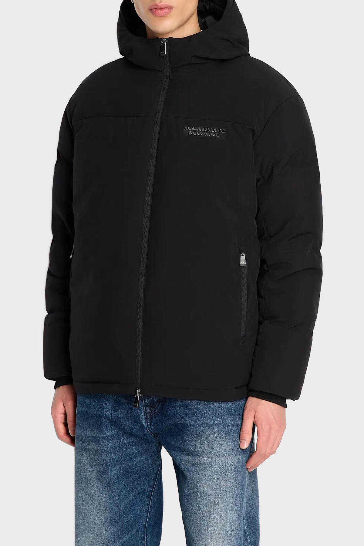 Armani Exchange Kapüşonlu Çift Yönlü Fermuarlı Regular Fit Erkek Mont 6RZB03 ZNICZ 1200 SİYAH