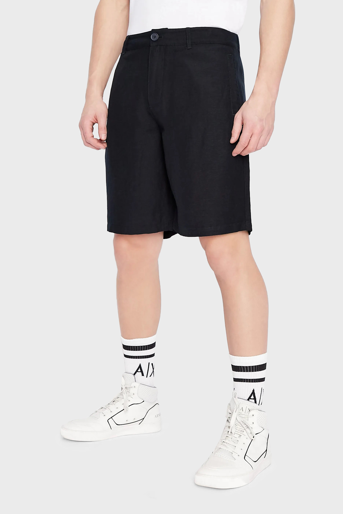 Armani Exchange Keten İpek Twill Erkek Bermuda 8NZS67 ZNFNZ 1583 LACİVERT