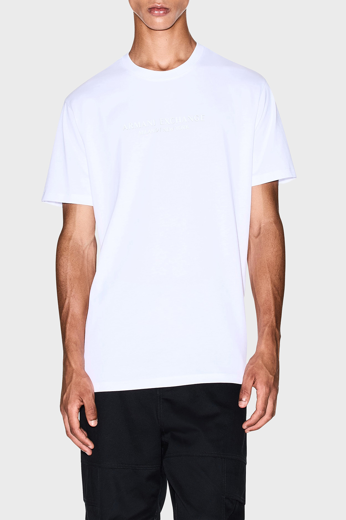 Armani Exchange Logo Baskılı Pamuklu Regular Fit Bisiklet Yaka Erkek T Shirt XM001280 AF10361 U0002 BEYAZ