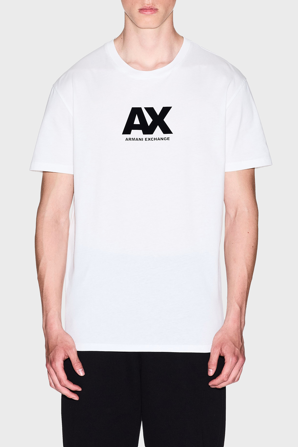 Armani Exchange Logo Baskılı Pamuklu Regular Fit Bisiklet Yaka Erkek T Shirt XM001403 AF16432 U0009 BEYAZ