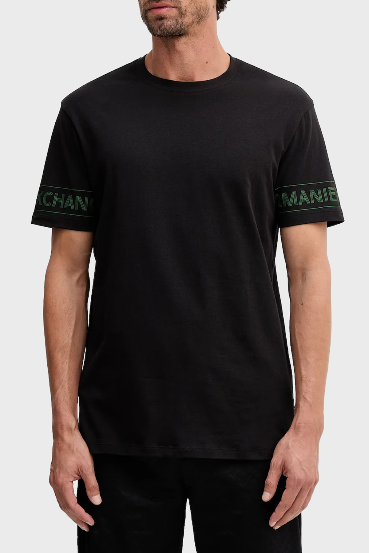 Armani Exchange Logolu % 100 Pamuk Regular Fit Bisiklet Yaka Erkek T Shirt XM001437 AF10356 UC001 SİYAH