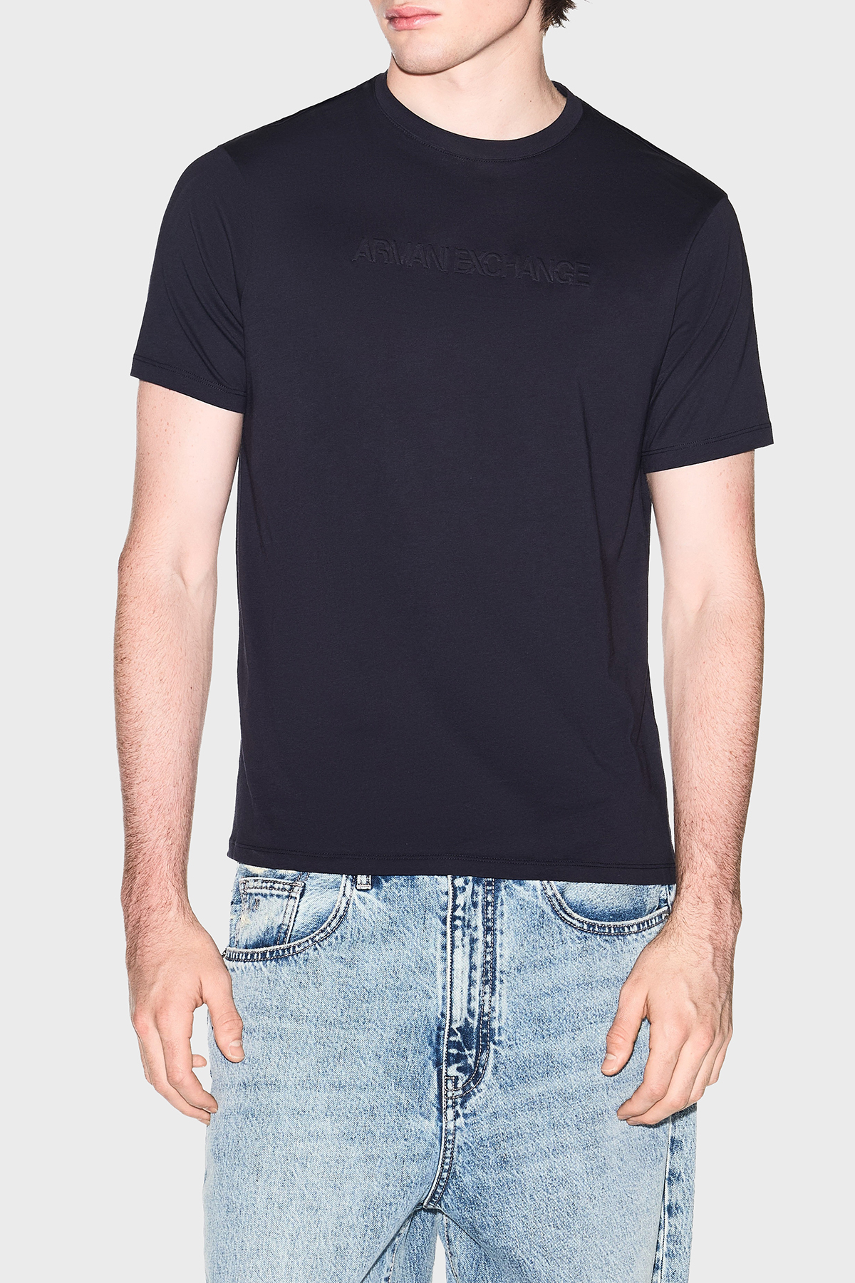 Armani Exchange Logolu % 100 Pamuk Regular Fit Bisiklet Yaka Erkek T Shirt XM002467 AF10356 UB101 Lacivert
