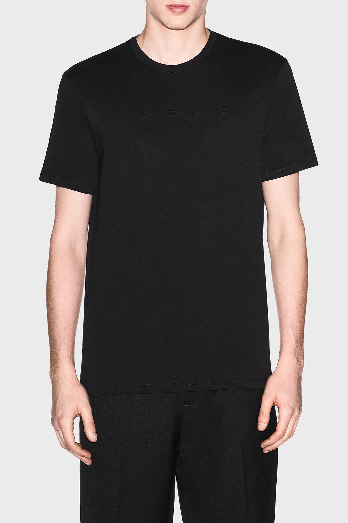Armani Exchange Logolu % 100 Pamuk Regular Fit Bisiklet Yaka Erkek T Shirt XM002467 AF10356 UC001 SİYAH