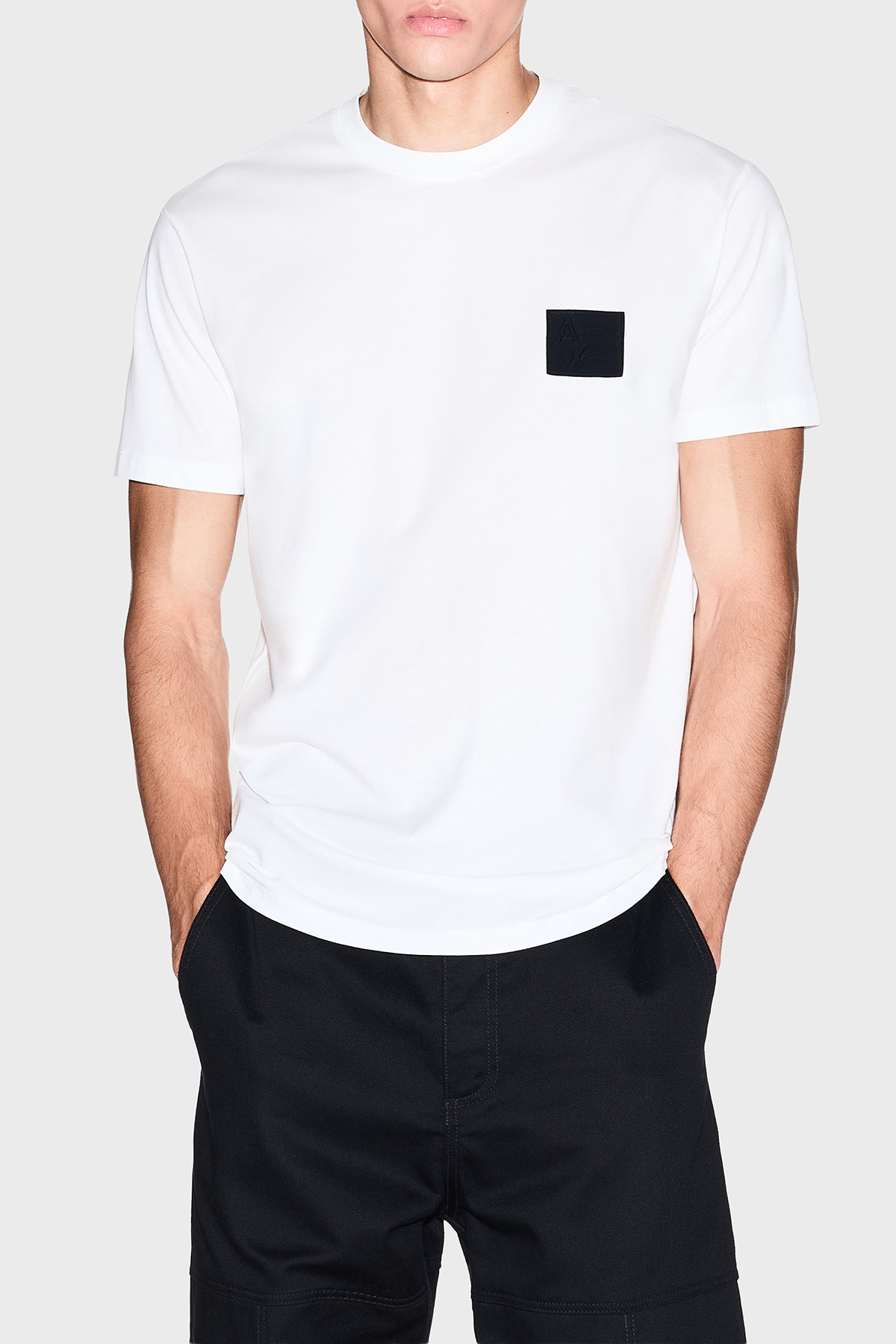 Armani Exchange Logolu % 100 Pamuk Regular Fit Bisklet Yaka Erkek T Shirt XM001456 AF10358 U0009 BEYAZ