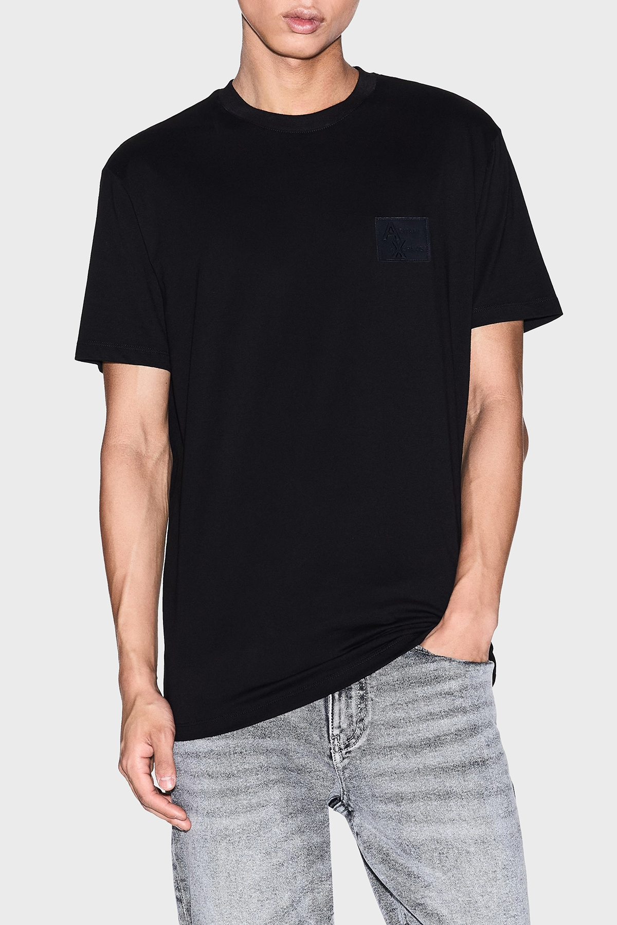 Armani Exchange Logolu % 100 Pamuk Regular Fit Bisklet Yaka Erkek T Shirt XM001456 AF10358 UC001 SİYAH