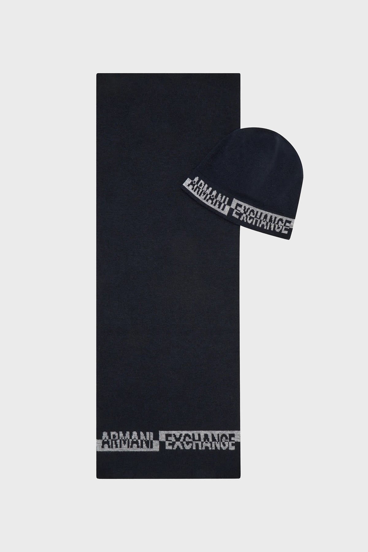 Armani Exchange Logolu Bere Erkek Atkı Takım 954651 CC313 00035 LACİVERT