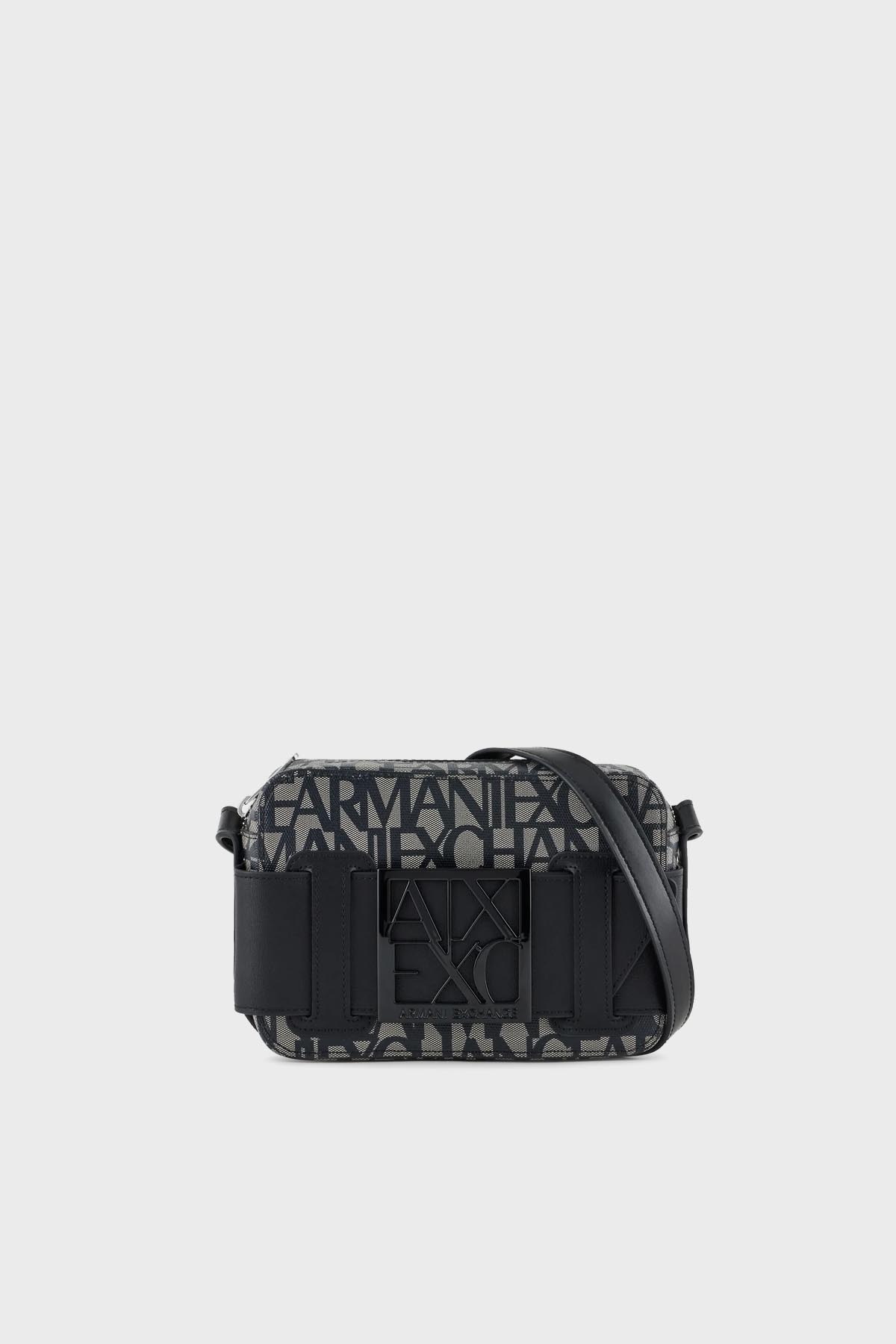 Armani Exchange Logolu Fermuarlı Kadın Çanta 942699 3F742 00850 SİYAH-GRİ