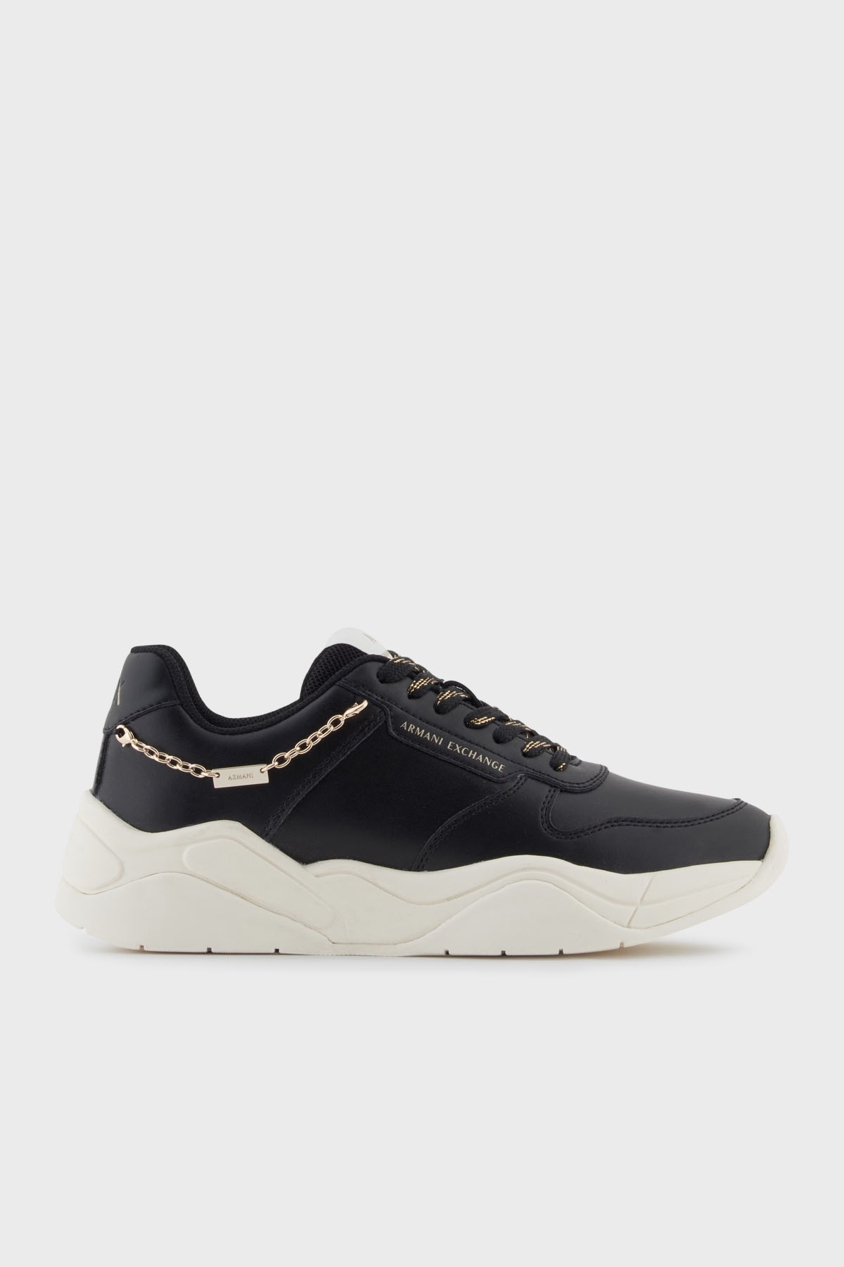 Armani Exchange Logolu Hakiki Deri Kalın Taban Sneaker Kadın Ayakkabı XW001617 AF17443 MC005 SİYAH