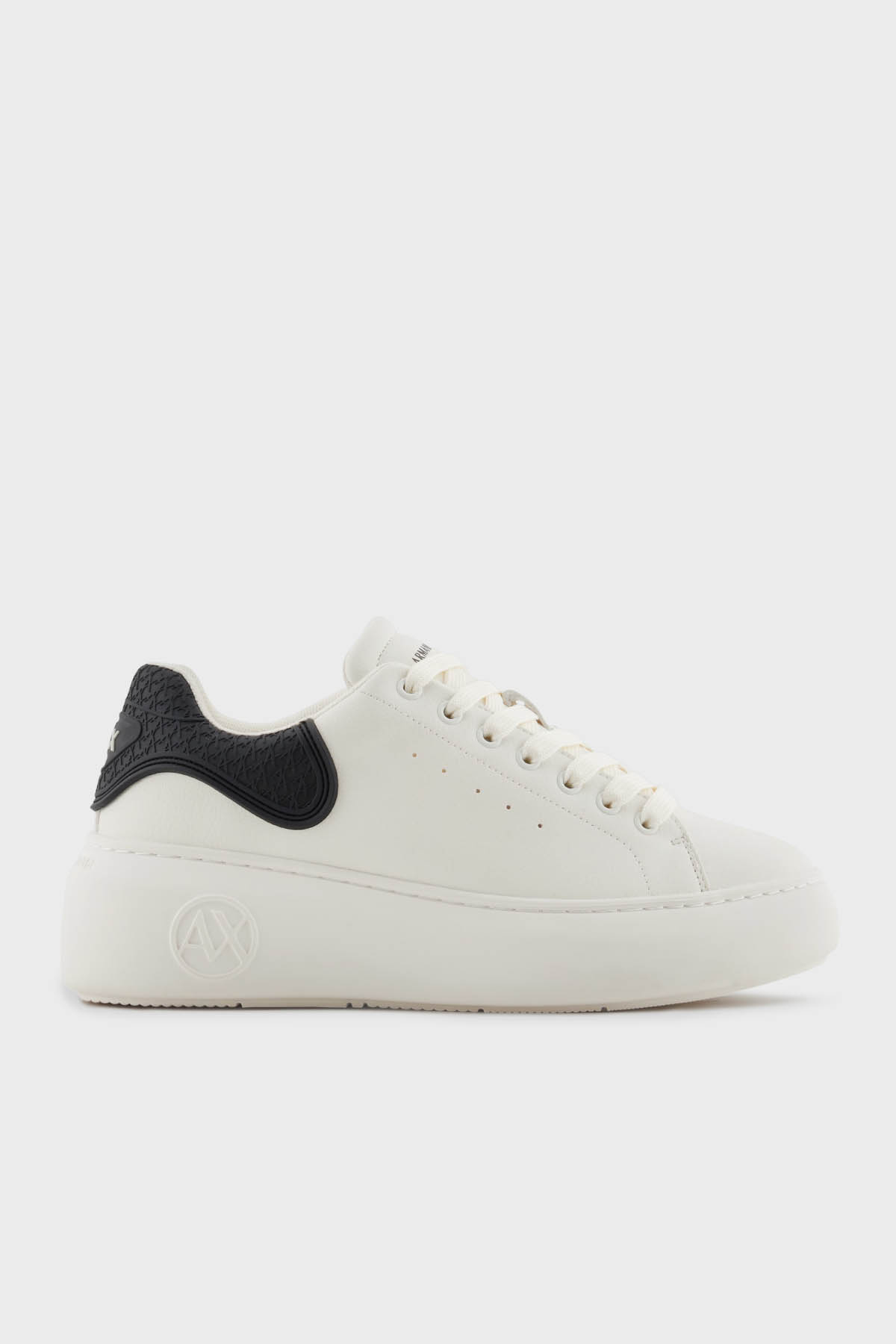Armani Exchange Logolu Kalın Taban Sneaker Kadın Ayakkabı XW002149 AF19528 M0017 EKRU-SİYAH