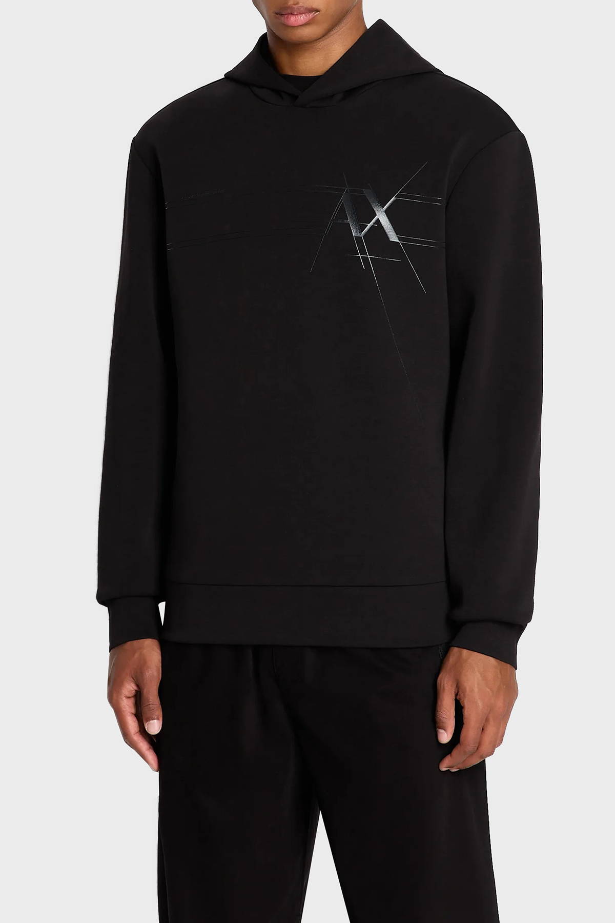 Armani Exchange Logolu Kapüşonlu Pamuklu Regular Fit Erkek Sweat 6RZMKB ZJXBZ 1200 SİYAH