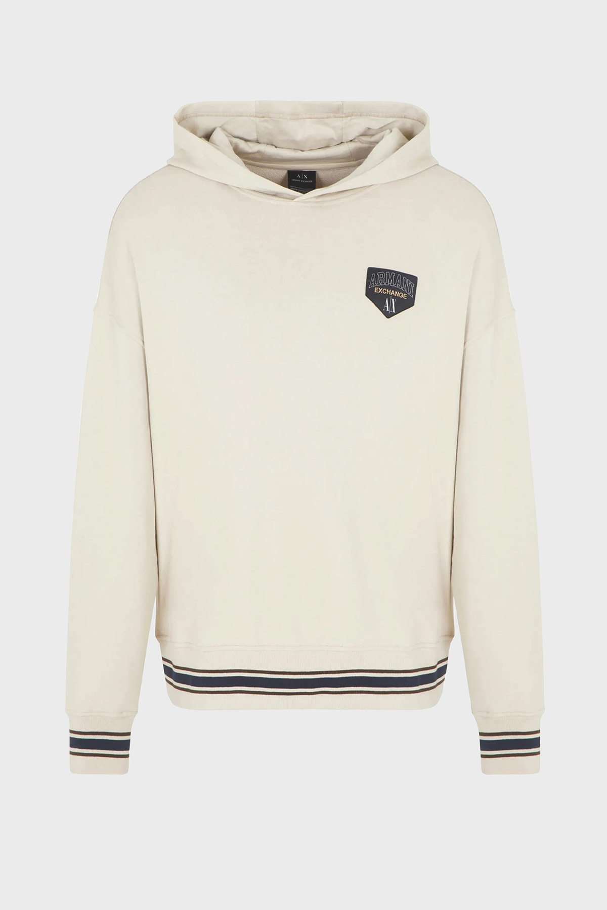 Armani Exchange Logolu Pamuklu Kapüşonlu Regular Fit Erkek Sweat 6RZMJF ZJDPZ 1934 EKRU
