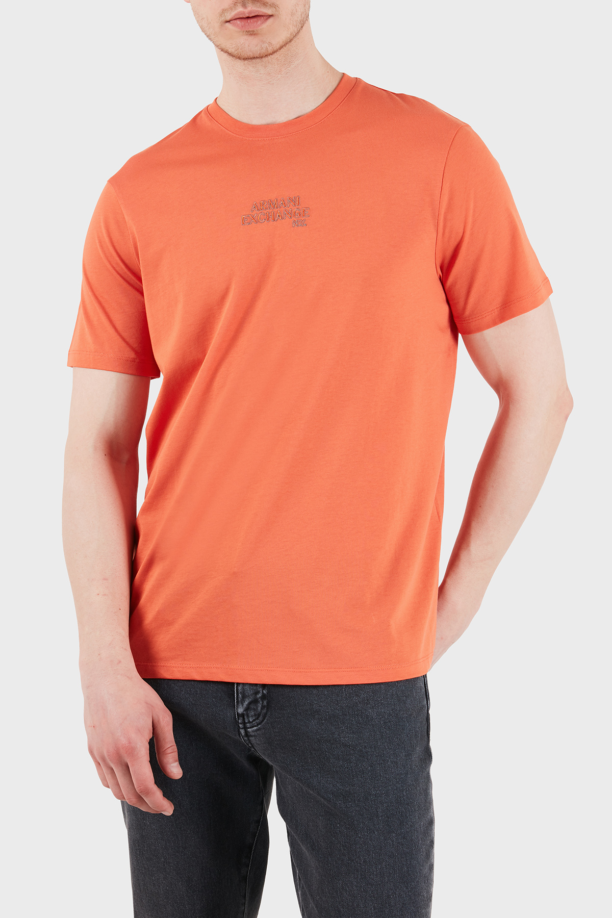 Armani Exchange Logolu Pamuklu Regular Fit Bisiklet Yaka Erkek T Shirt XM001784 AF10356 U3040 TURUNCU